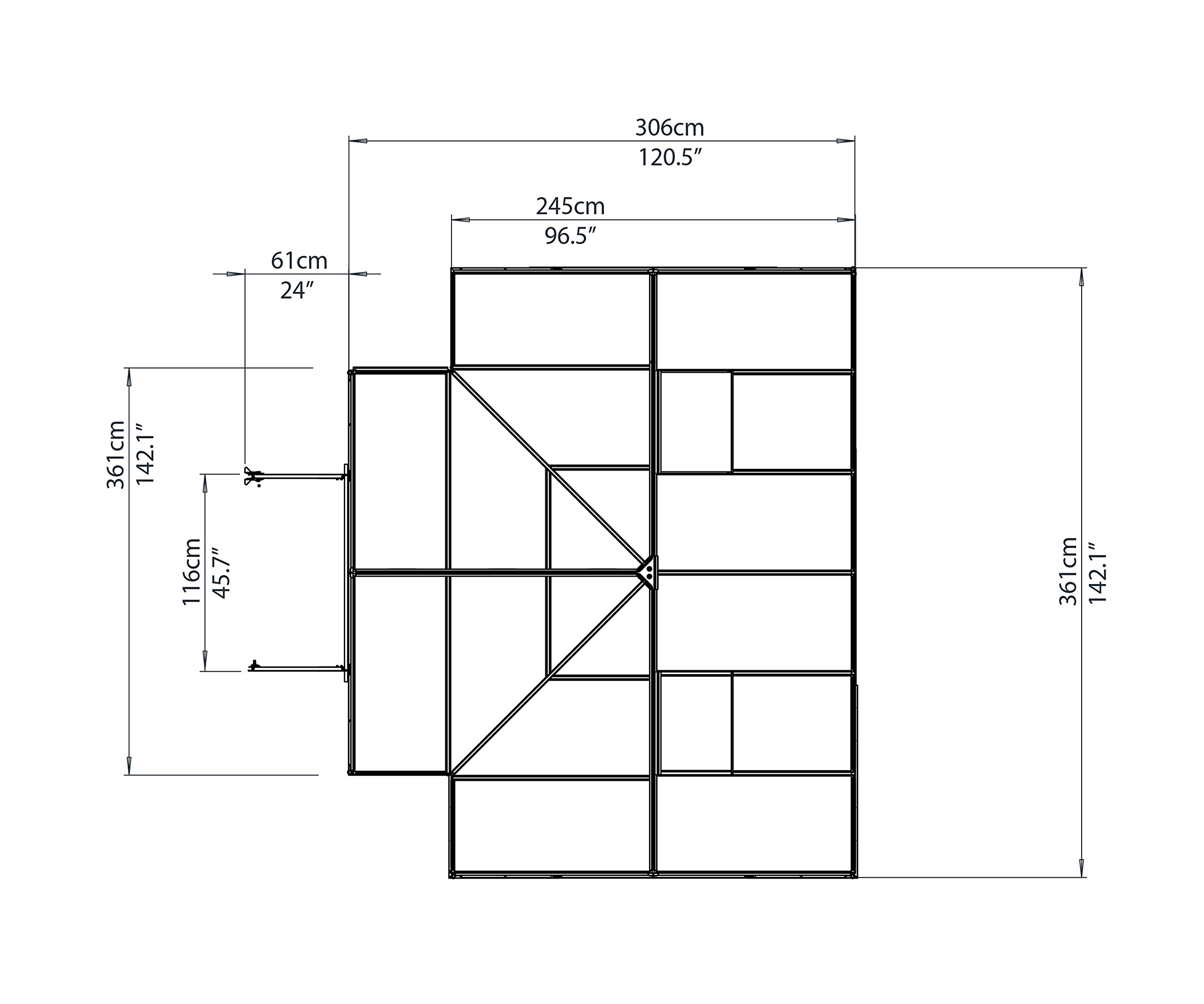 【Home&Garden】Four Season Chalet, 12 x 8 x 9, Charcoal Gray