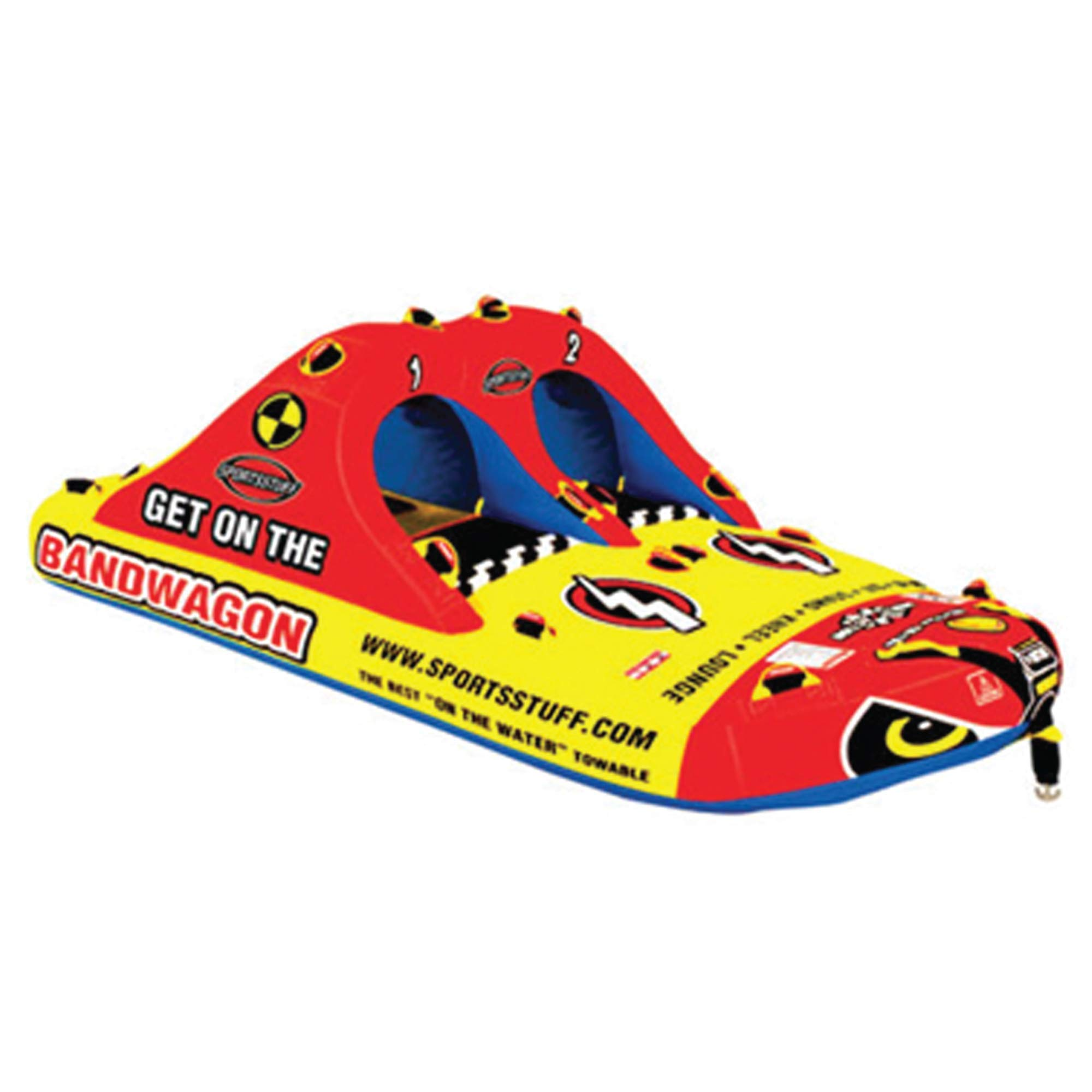 【Sports&Outdoors】1-4 Rider Towable Tube for Boating, Dimensions = inflated (118x70 in) deflated (124x76 in)