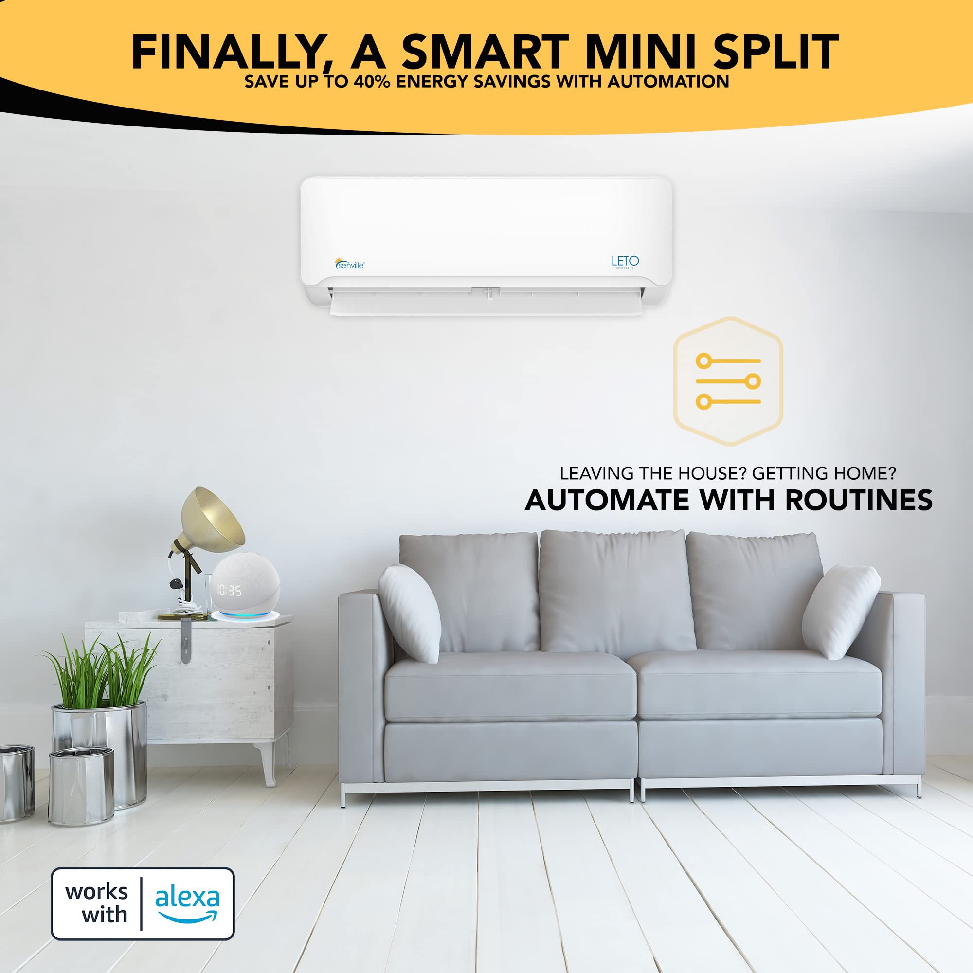 【Appliances】Senville LETO Series Mini Split Air Conditioner Heat Pump, 12000 BTU 110/120V