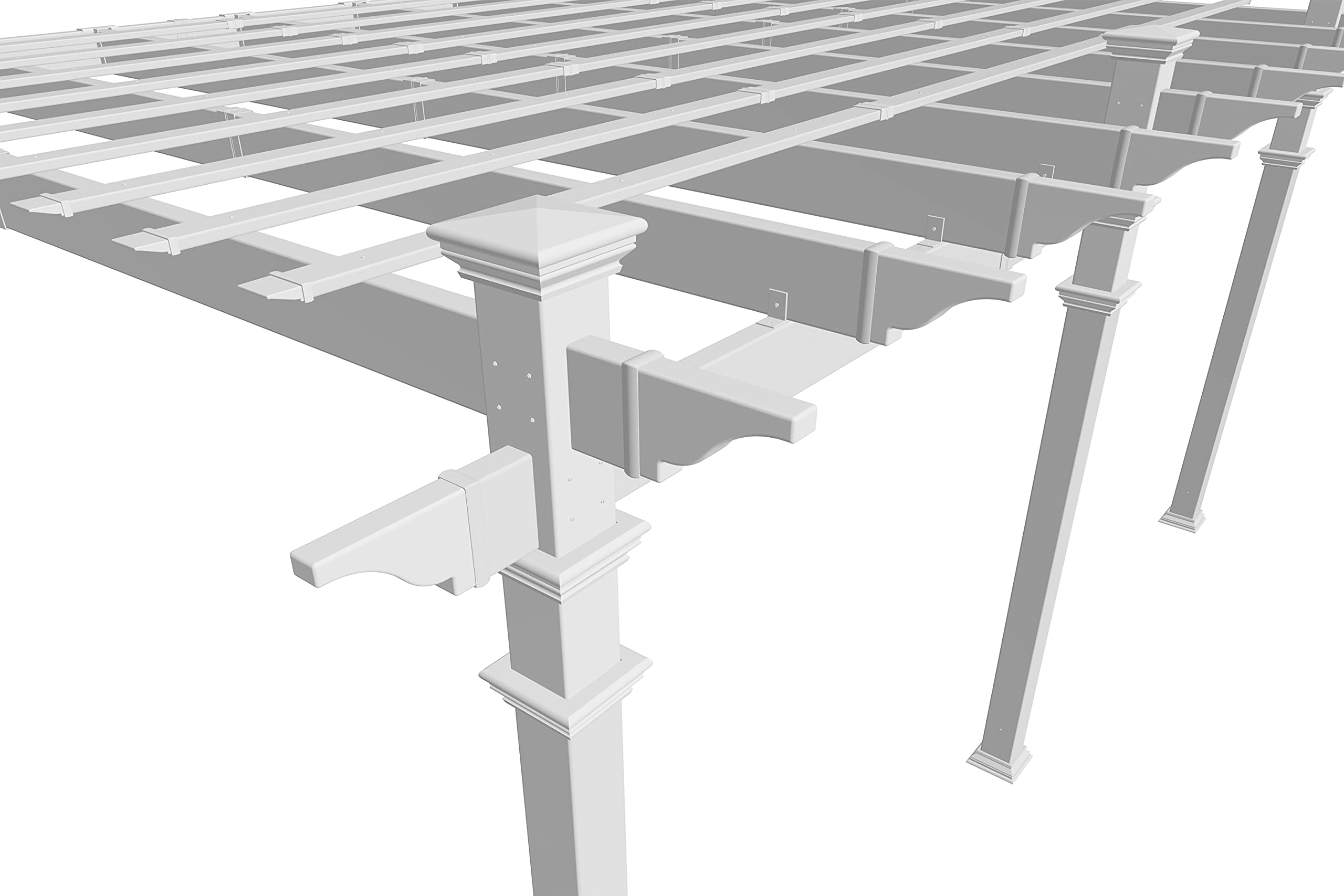 【Home&Garden】Valencia 12' x 16' Attached Vinyl Pergola