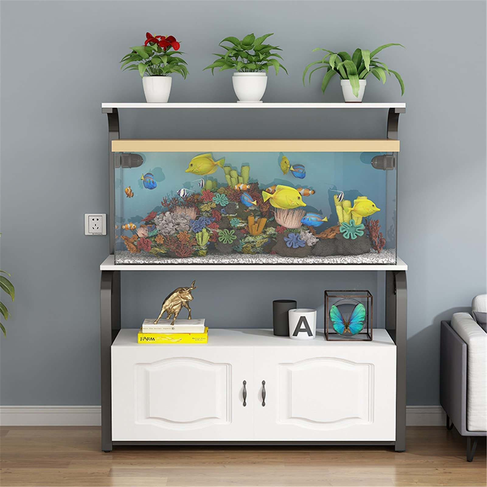 【Pet】Aquarium Bracket Living Room Apartment Aquarium Grass Fish Tank Shelf Metal Fish Tank Cabinet