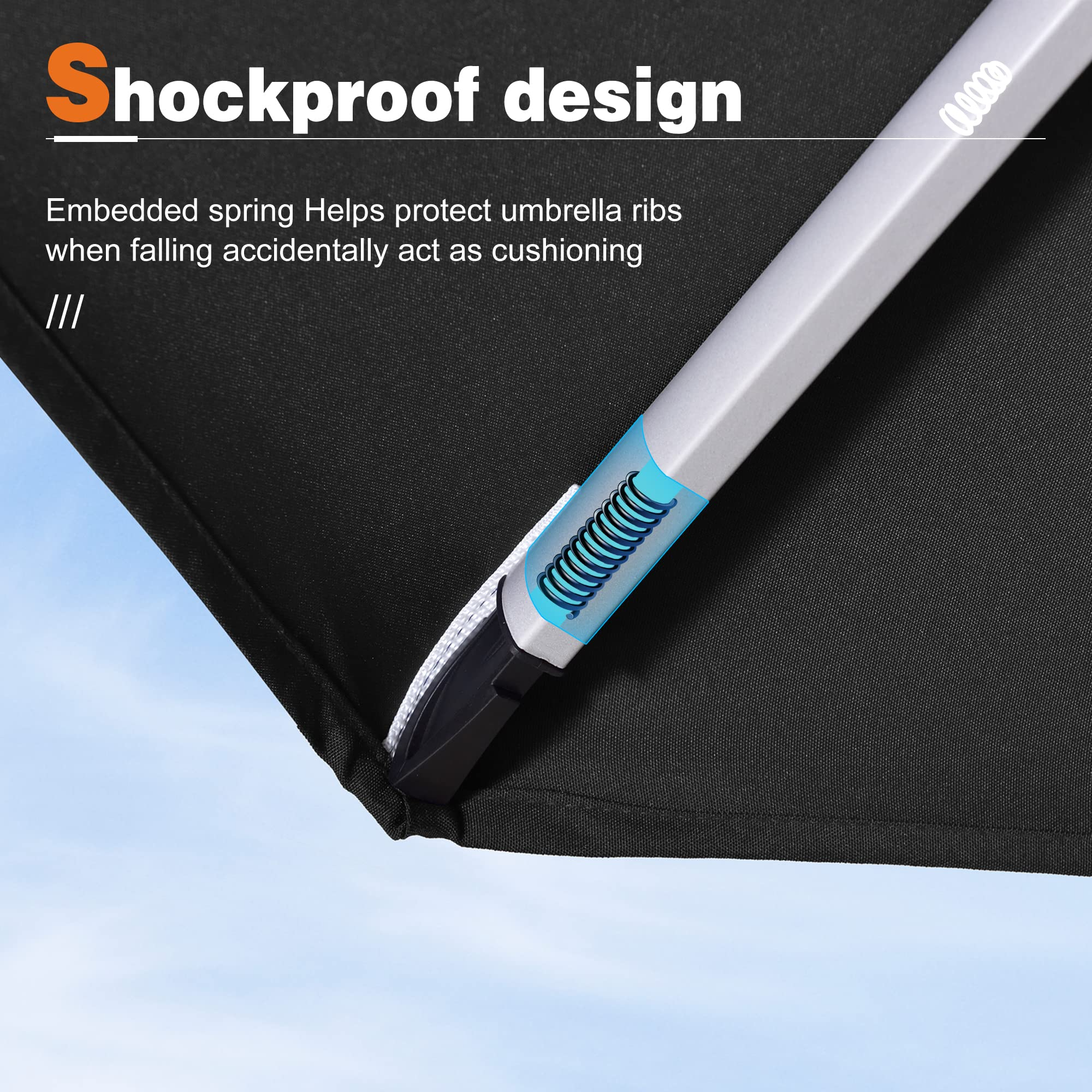 【Home&Garden】13 Ft Double Top Round Deluxe Patio Umbrella Offset Hanging Umbrella Outdoor Garden Umbrella