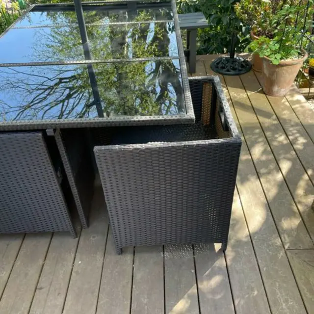 【Home&Garden】Cube Rattan Garden Furniture Set Chairs Sofa Stool Table Patio 6 Seater Set