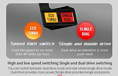 Adult Electric Scooter, Max Speed 55MPH,Total Power 6000W, 90mile Long Range Battery, 60V Dual Drive, 11-inch Wheels, Portable Foldable, Off Road (60V38AH 70-75 Mile Range<NO8>