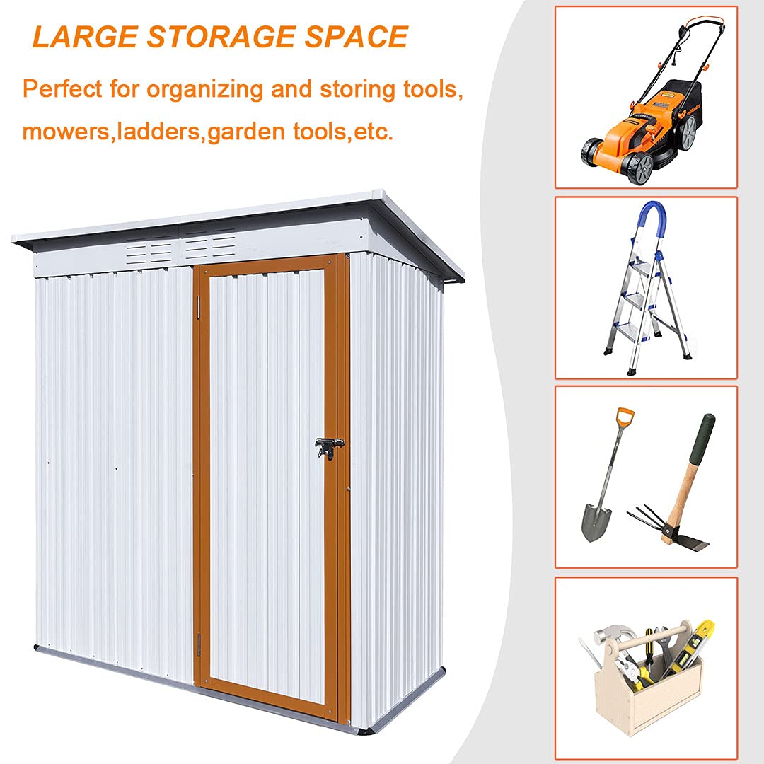 5 x 3 FT Outdoor Storage Sheds,Metal Sheds Outdoor Storage for Patio Lawn Backyard