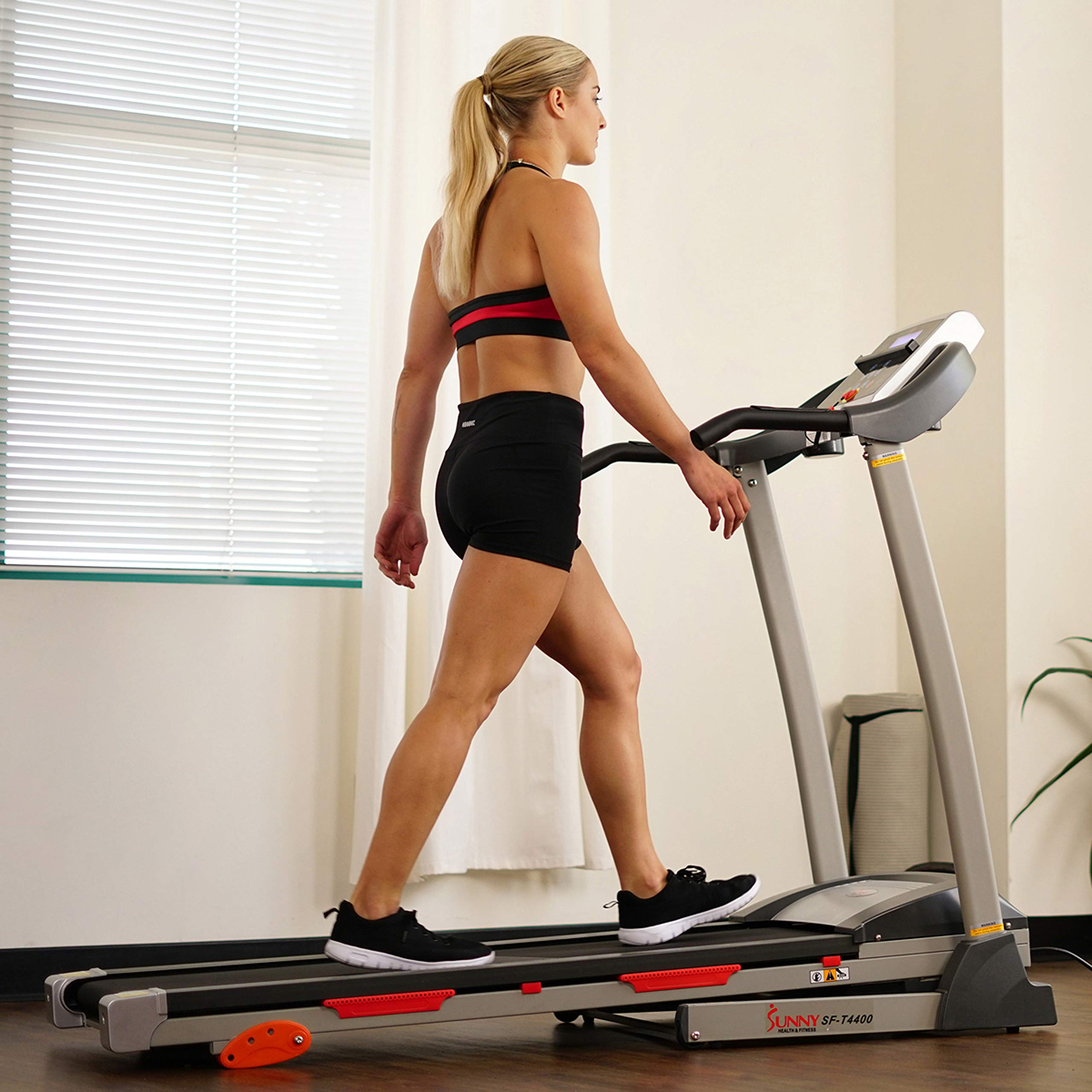 【Sports&Outdoors】Folding Incline Treadmill with Optional Exclusive SunnyFit App & Smart Bluetooth Connectivity