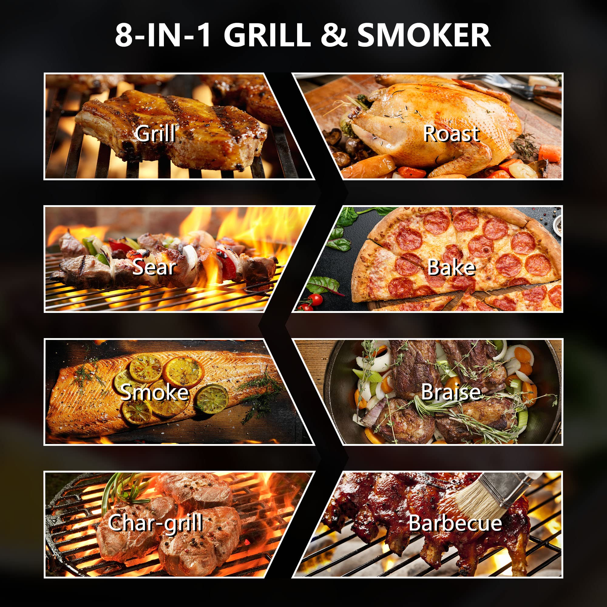 【Appliances】Wood Pellet Grill Smoker with Digital Controls, Cover, 700 sq. in. Cooking Area for Outdoor BBQ