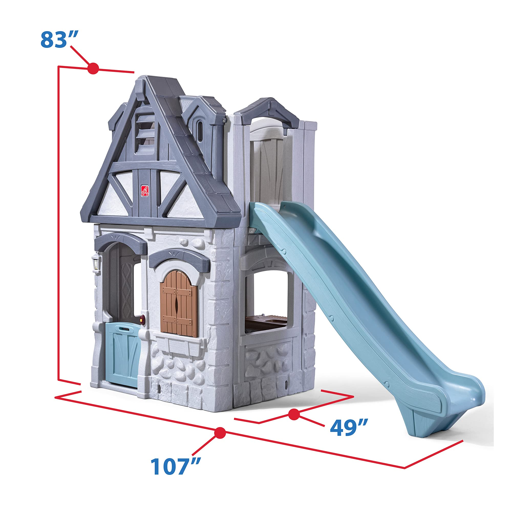 【Sports&Outdoors】Enchanting Adventures 2-Story Playhouse & Slide, Blue