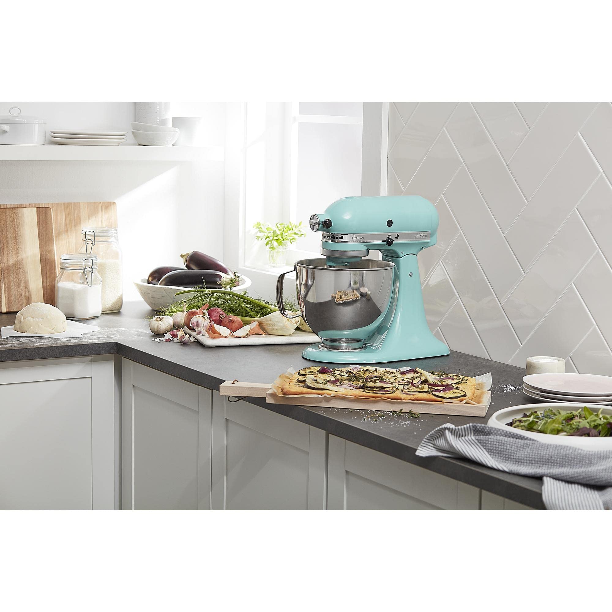 【Appliances】KitchenAid KSM150PSAQ Artisan Series 5-Qt. Stand Mixer with Pouring Shield - Aqua Sky