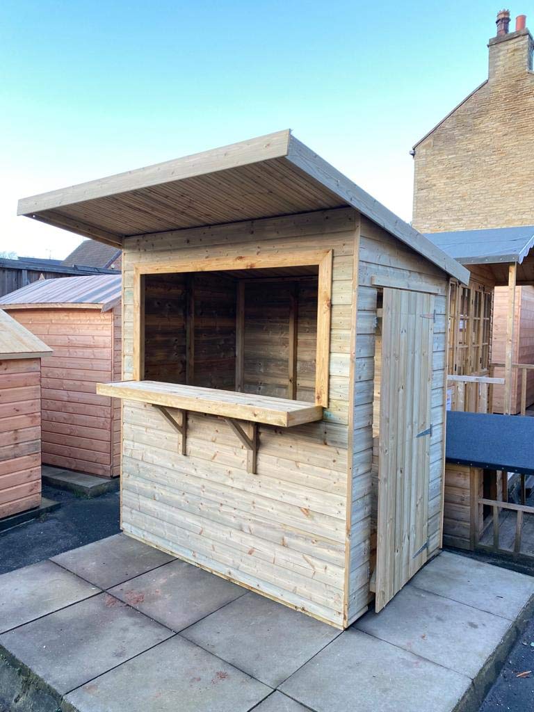 【Home&Garden】Garden Bar Drinks Shed 6x4 Fully T&G Quality Wooden Party Hut Serving Kiosk
