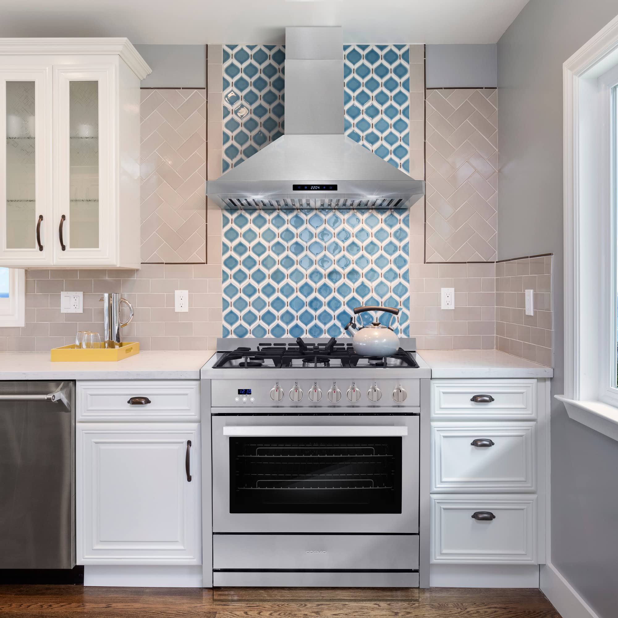 【Appliances】36 in. Gas Range with 5 Burner Cooktop, 3.8 cu. ft. Capacity Rapid Convection Oven with 5 Functions