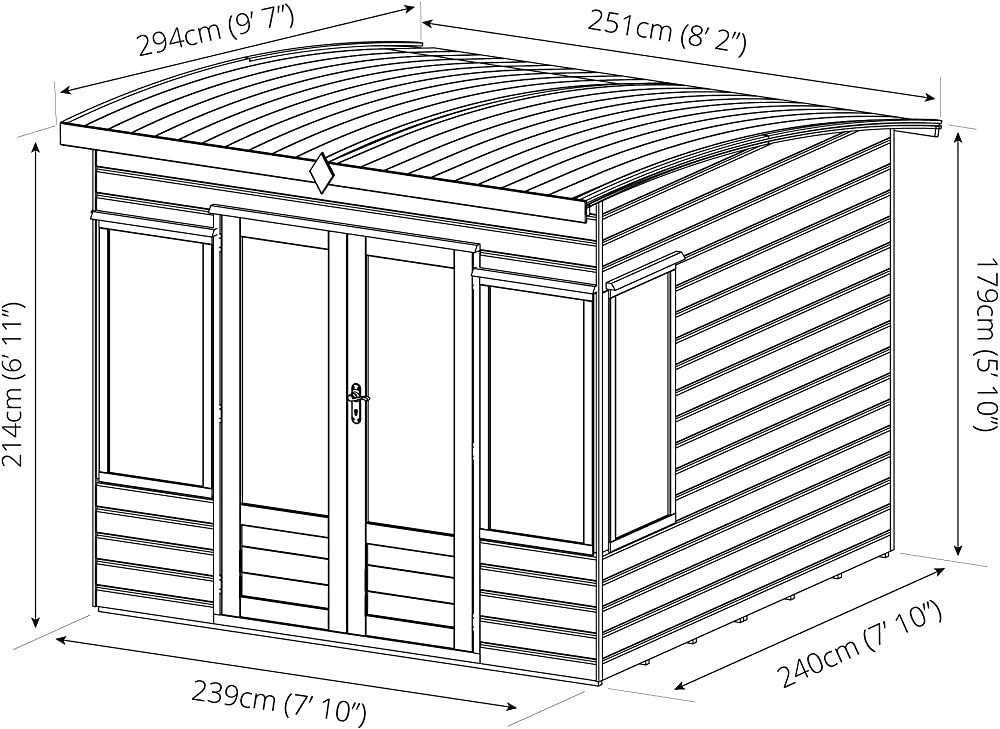 【Home&Garden】Garden Summer House Studio, 8x7x6 Office, Brown
