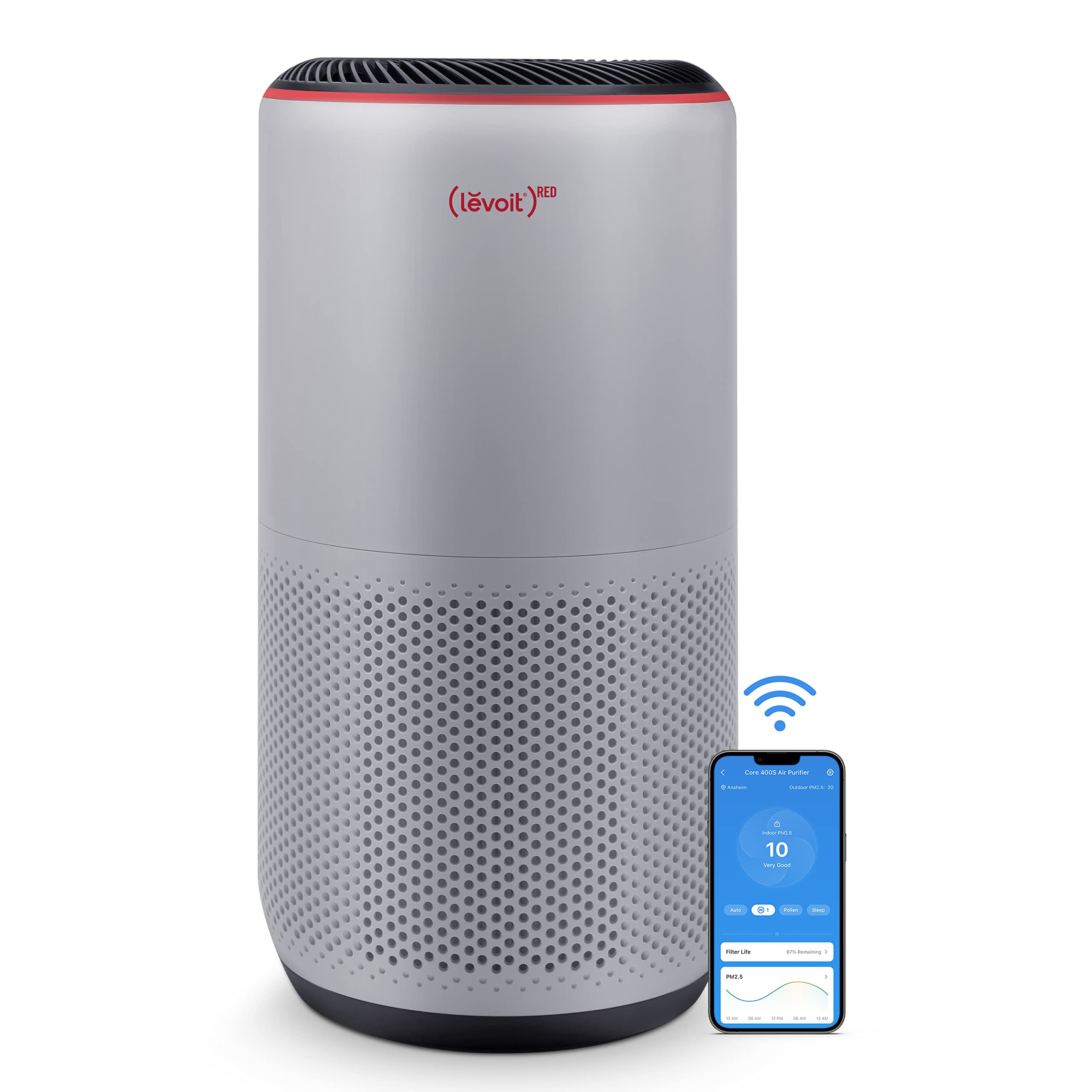 LEVOIT Air Purifiers, Smart WiFi & PM2.5 Monitor H13 True HEPA Filter Removes Up to 99.97% of Particles