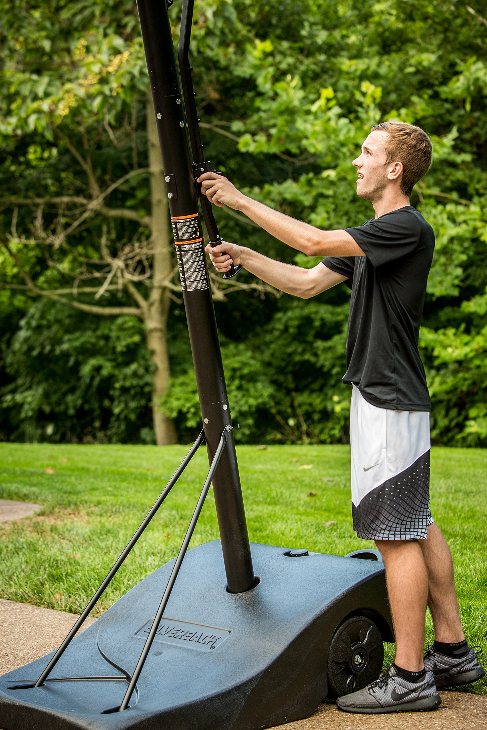 【Sports&Outdoors】Portable Height-Adjustable Basketball Hoop Assembles in 90 Minutes - Easy Lift & Roll Basketball Goal