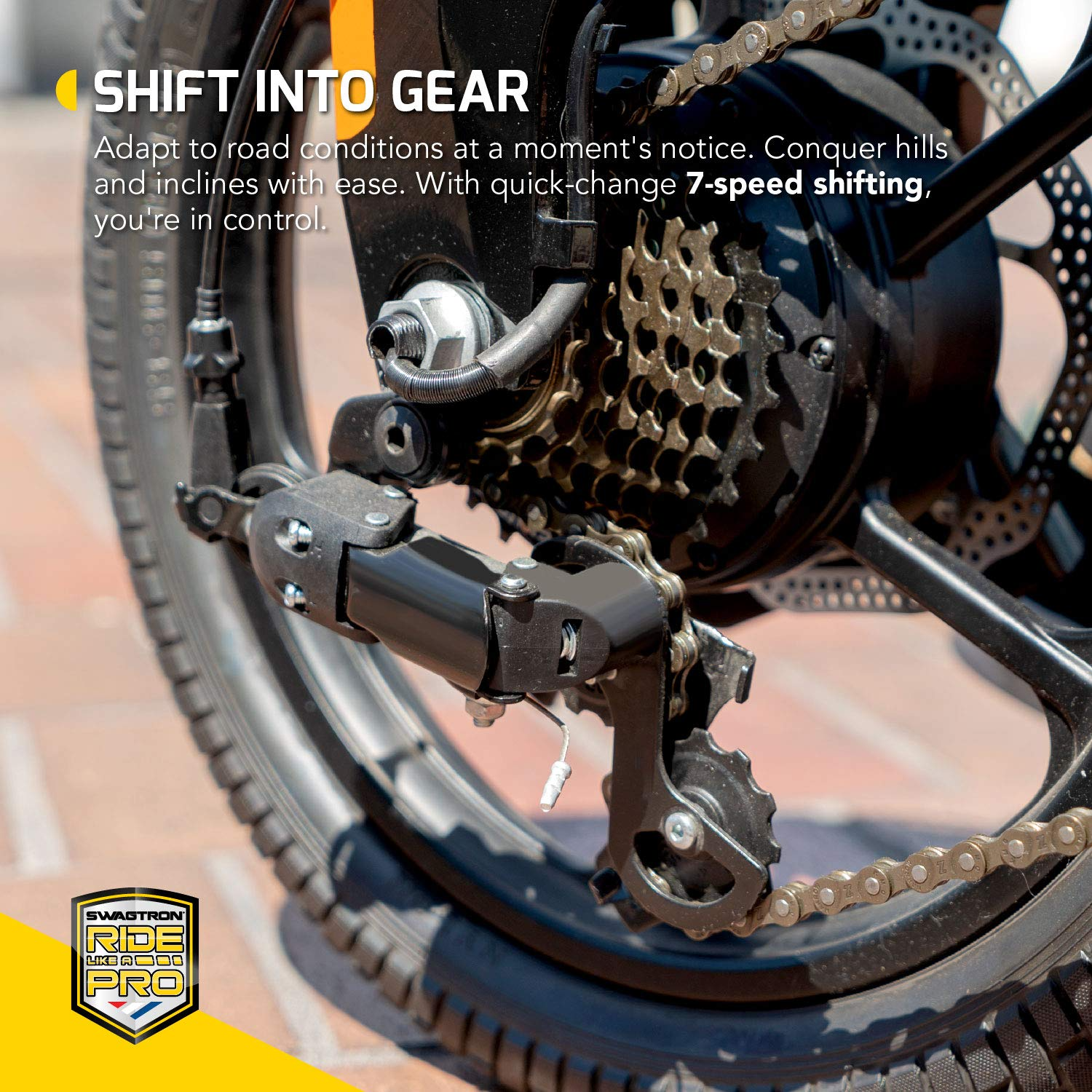 【Sports&Outdoors】Swagcycle EB-7 Elite Plus Folding Electric Bike with Removable Battery