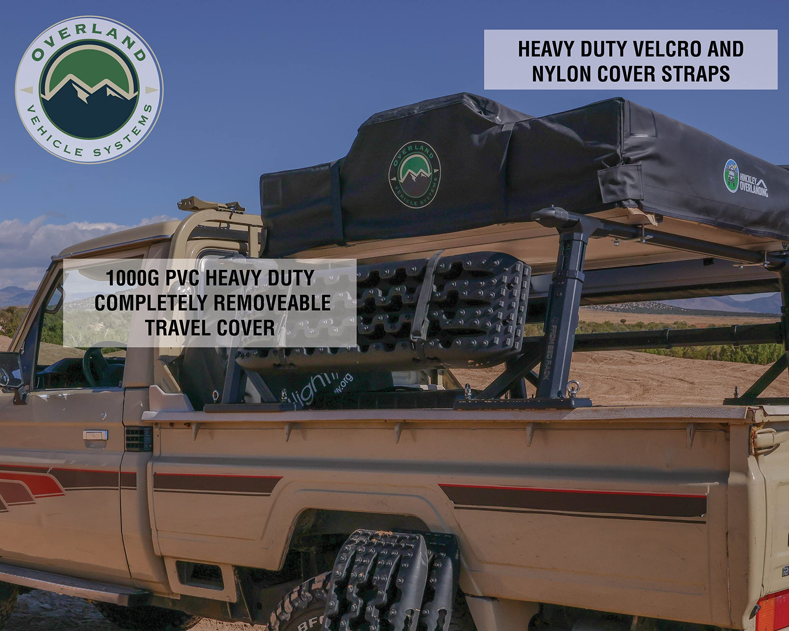 【Sports&Outdoors】3 Person Roof Top Tent with Rain Fly Tan Base & Green Rainfly