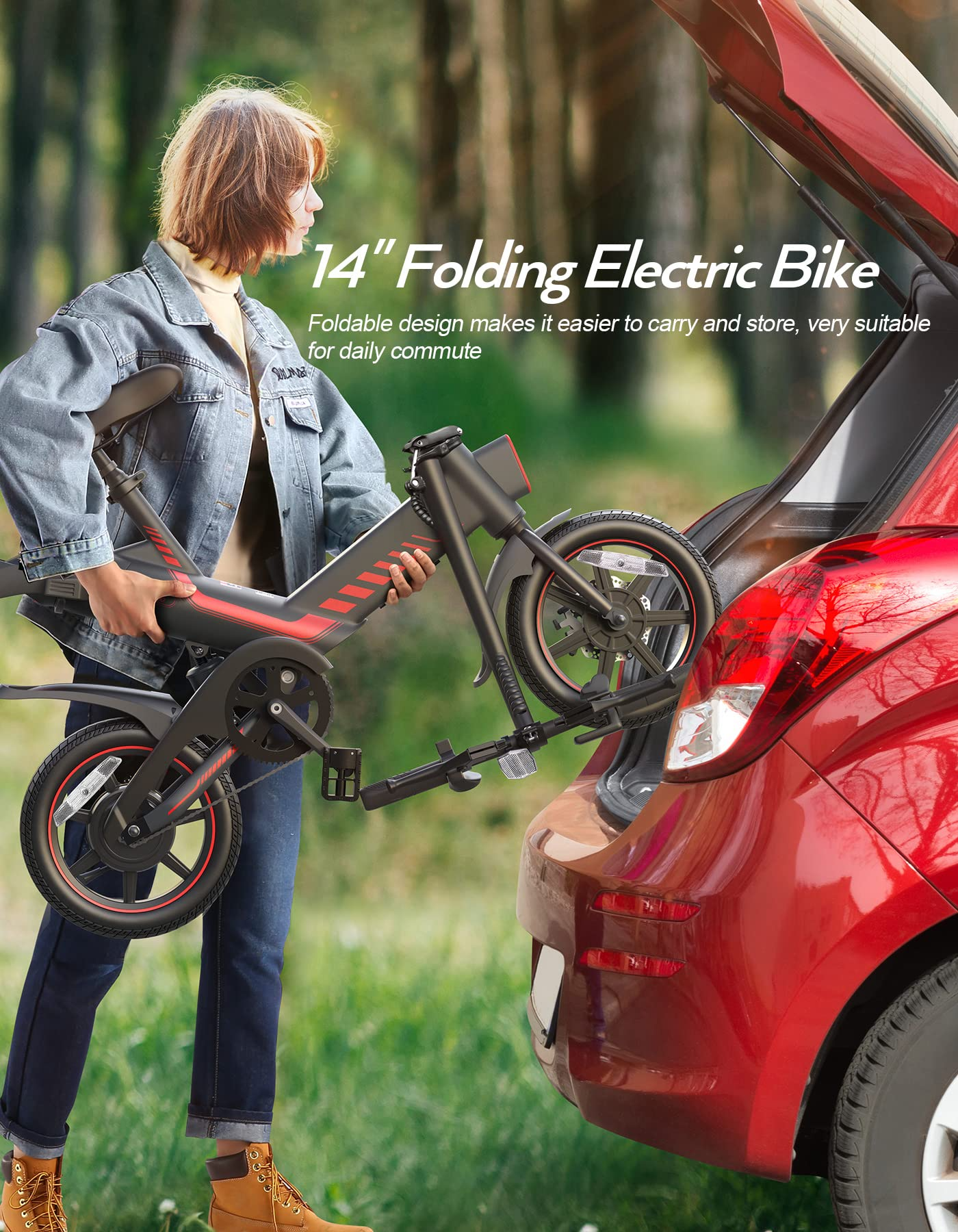 【Sports&Outdoors】Electric Bicycle, Sailnovo 14'' Electric Bike for Adults & Teenagers