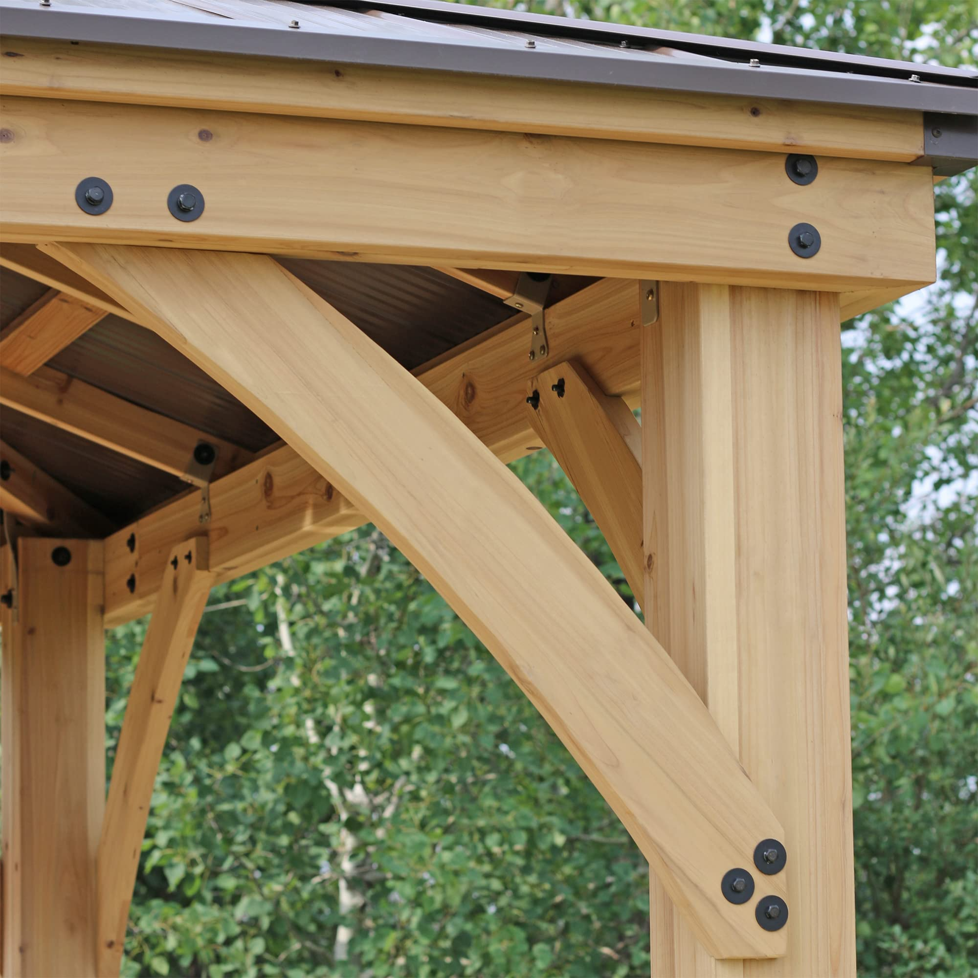 【Gazebo】Meridian 10x10 Solid Wood Patio Gazebo