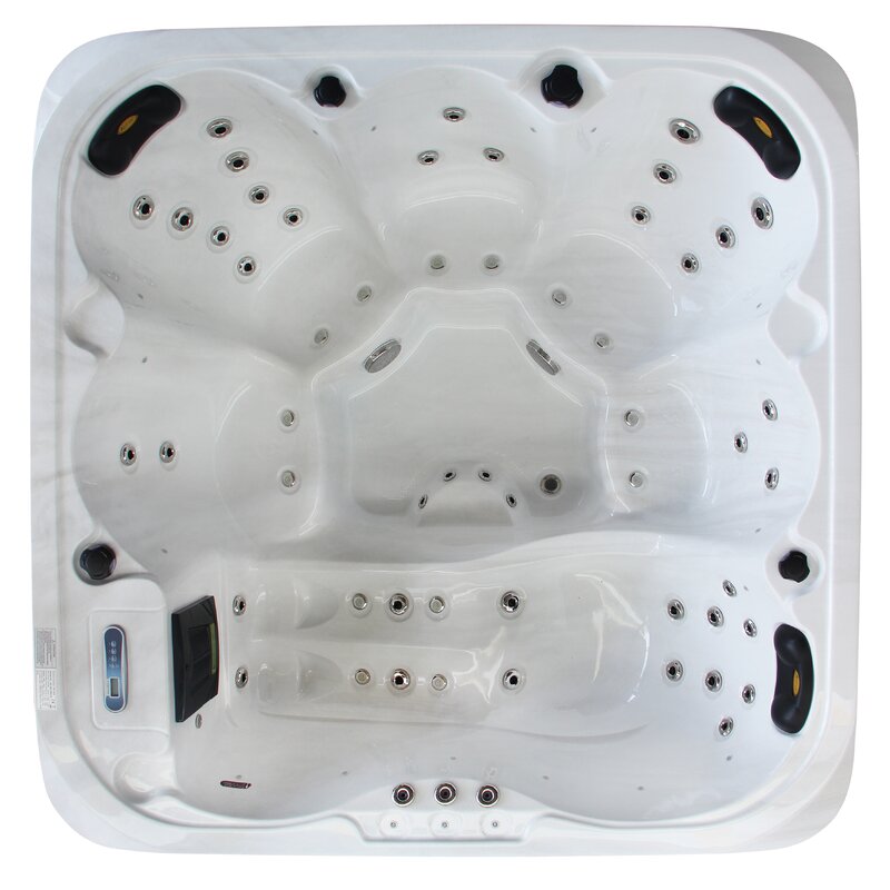 【Sports&Outdoors】Sol 72 Outdoor™ Aire 6 - Person 54 - Jet Acrylic Square Hot Tub with Ozonator in Gray