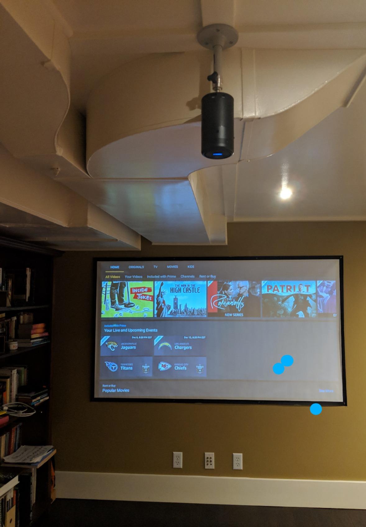 【Electronics】Smart Wi-Fi Mini Projector, 100 ANSI Lumen Portable Projector, 360° Speaker, Movie Projector