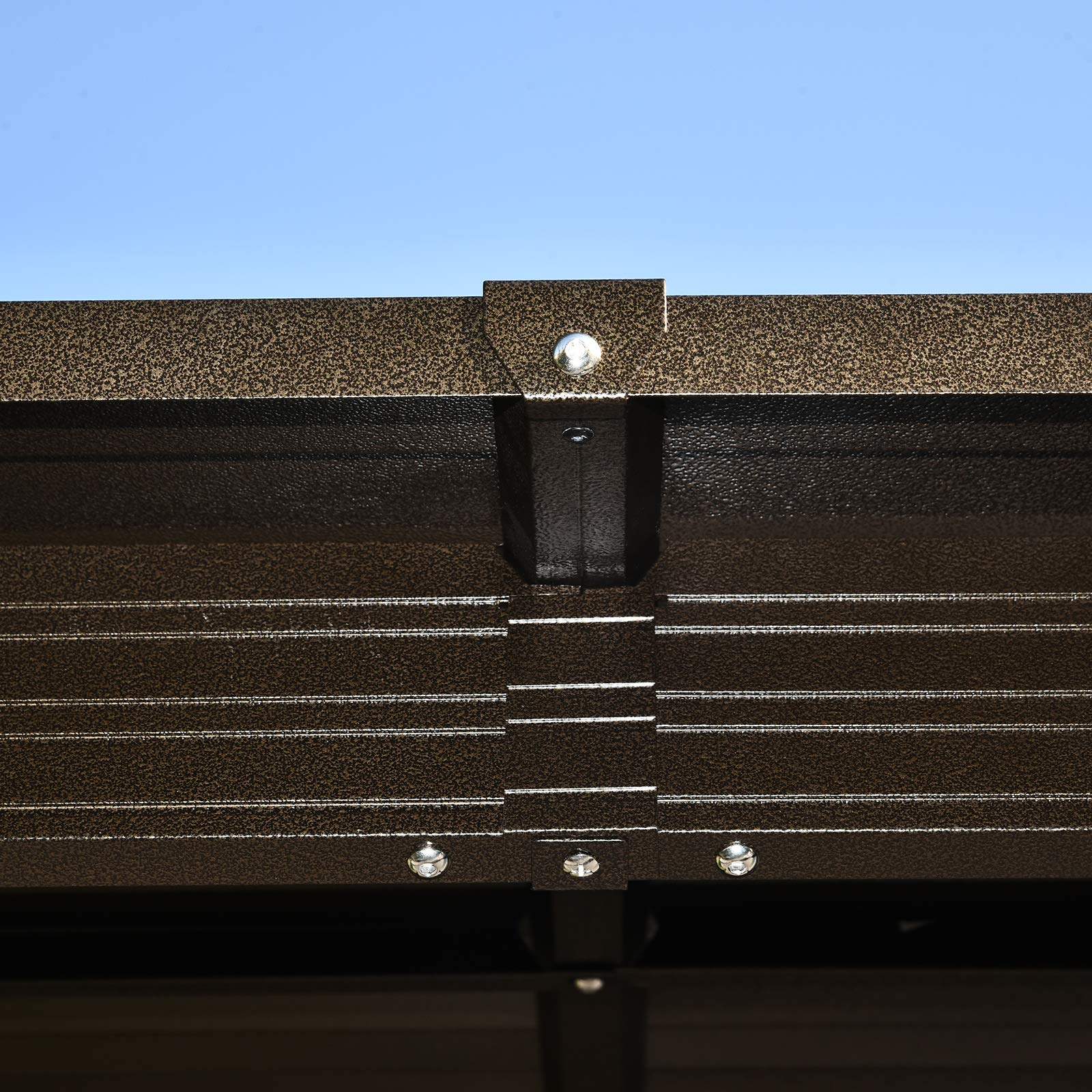 【Gazebo】Deluxe Steel Hardtop Patio Gazebo Garden Sun Shelter Aluminum Frame Heavy Duty Outdoor Pavilion