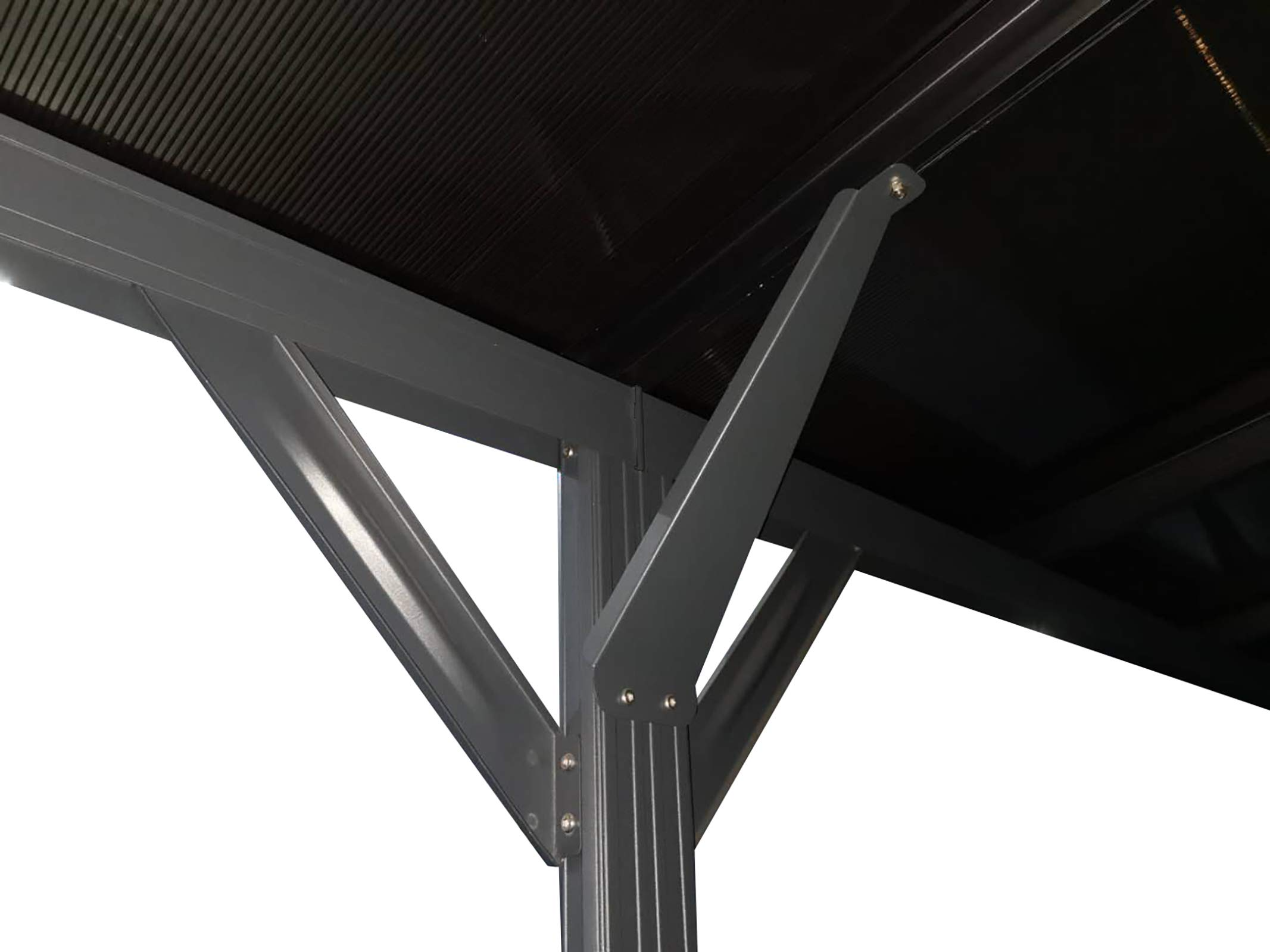 【Home&Garden】19-Ft. x 10-Ft. Aluminum Arch-Roof Carport with Polycarbonate Roof Panels