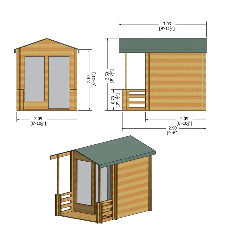 【Home&Garden】7 x 10 Ft Tongue and Groove Summer House