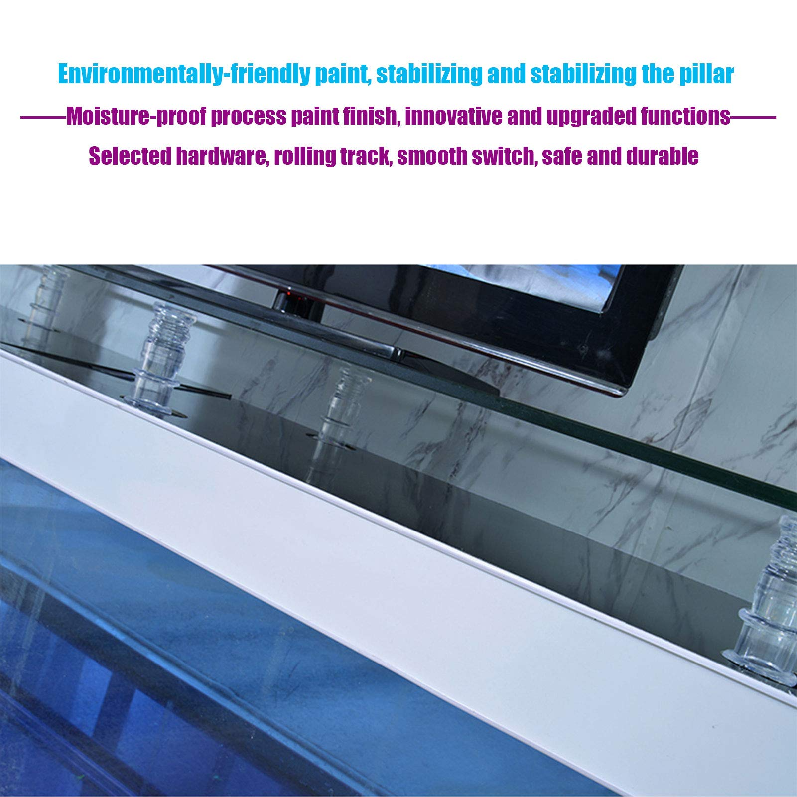 【Pet】Living Room Background Wall TV Cabinet Ecological Fish Tank Square Aquarium Glass Coffee Table