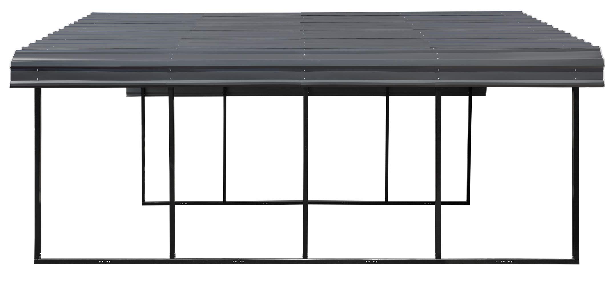 【Home&Garden】20' x 20' 29-Gauge Metal Carport with Steel Roof Panels, 20' x 20' x 7', Charcoal