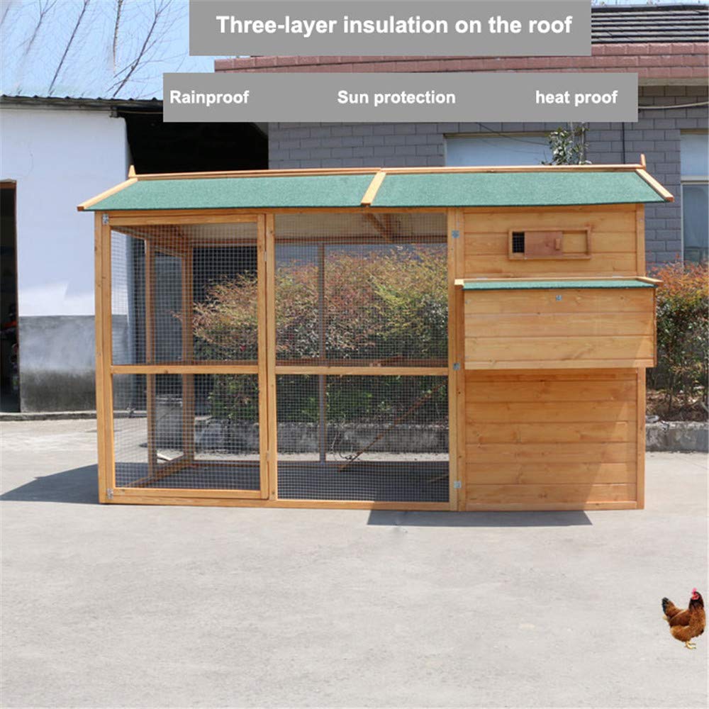 【Pet】Large Size Fir Wooden Waterproof Roof Green Chicken Coops