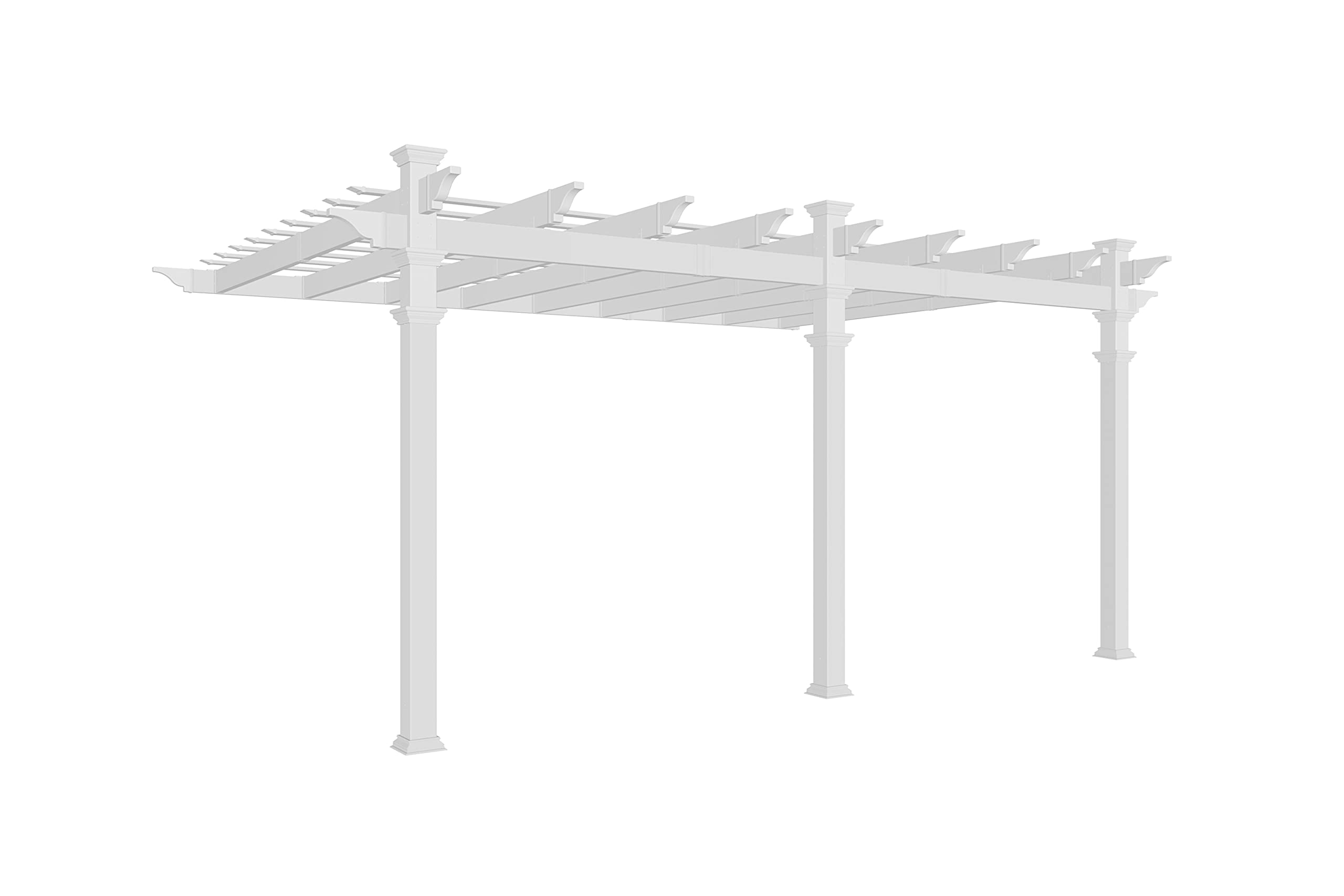 【Home&Garden】Valencia 12' x 16' Attached Vinyl Pergola