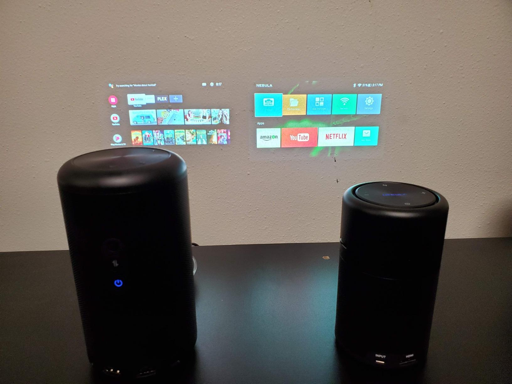 【Electronics】Smart Wi-Fi Mini Projector, 100 ANSI Lumen Portable Projector, 360° Speaker, Movie Projector