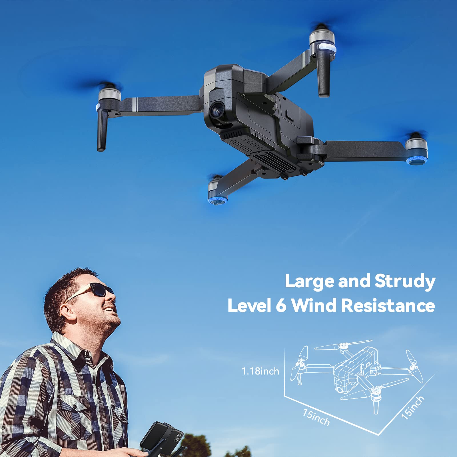 SJRC F11 4K PRO GPS Drone, 5G WiFi FPV Drone with 4K HD Camera, 2-Axis Gimbal and Brushless Motor, Foldable RC Quadcopter (4 Battery)《NO8》