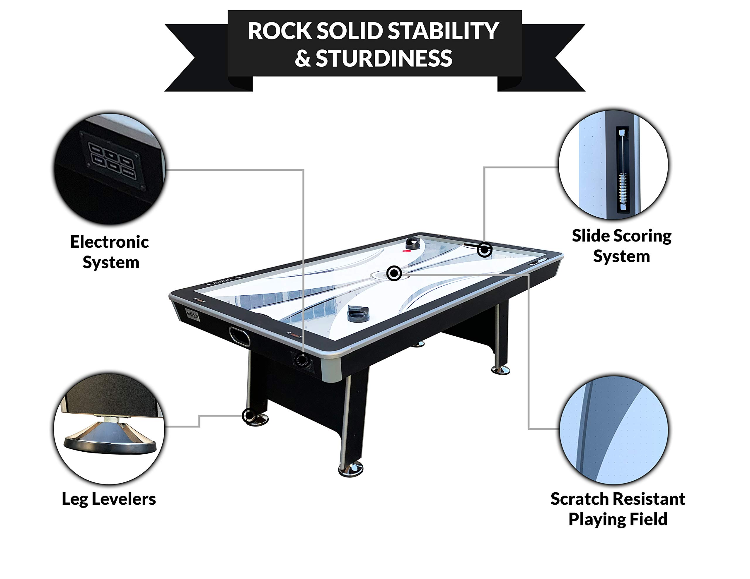 【Sports&Outdoors】Apollo 7-Foot Air Hockey Table
