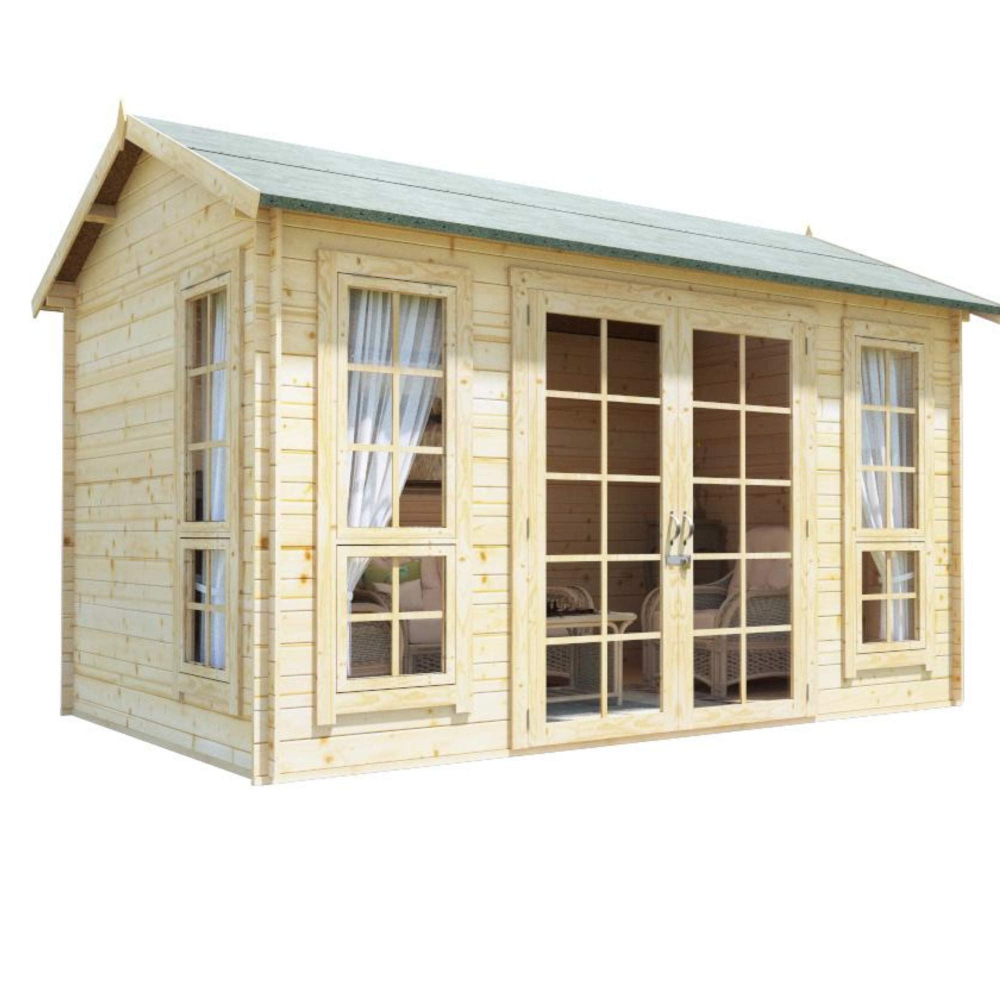 【Home&Garden】12x10 Riley Log Cabin Summerhouse (28mm Cladding)