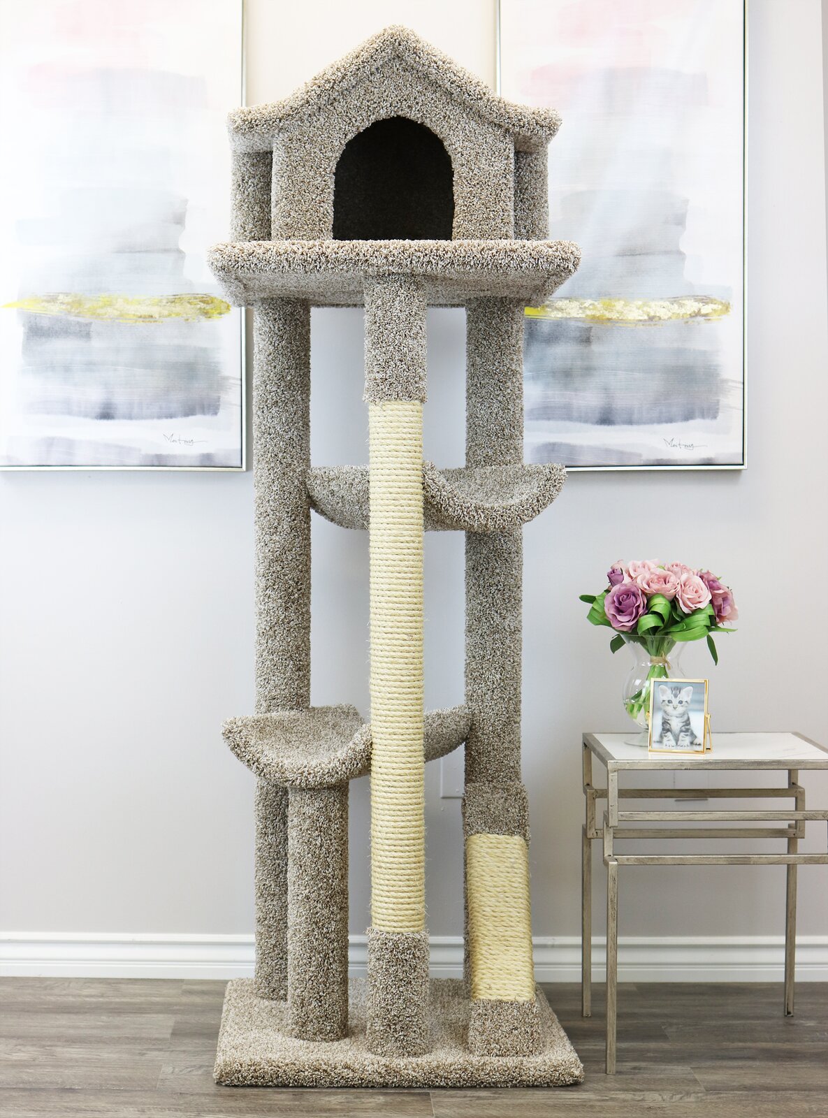 【Pet】66 Solid Wood Cat Tree
