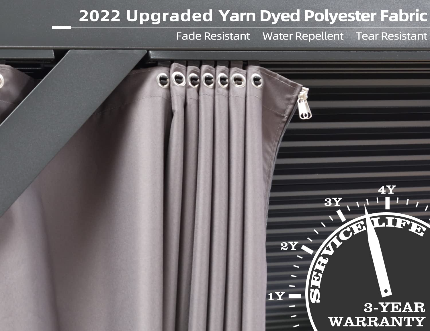 【Home&Garden】Outdoor Louvered Pergola 10'x13' Adjustable Metal Roof Hardtop Gazebo