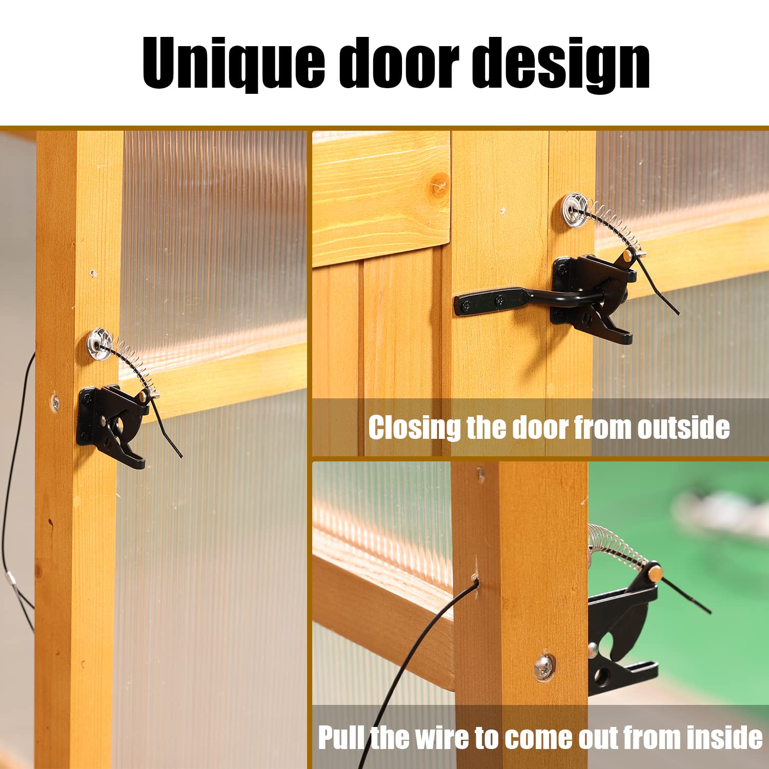 【Home&Garden】Outdoor Walk-in Greenhouse, Plant Gardening Polycarbonate Green House with Roof Vent