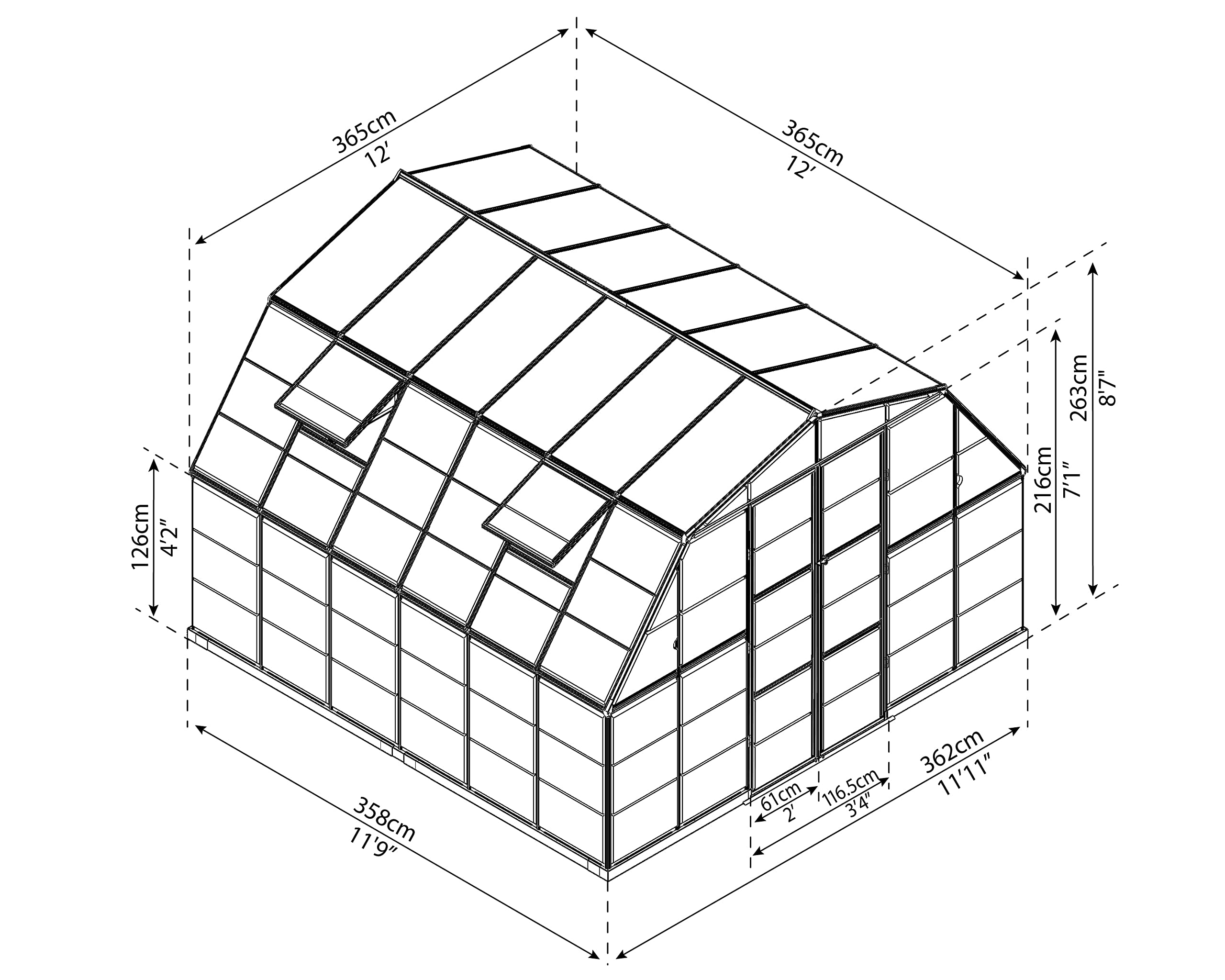 【Home&Garden】Greenhouse, 12 x 12 x 9, Silver