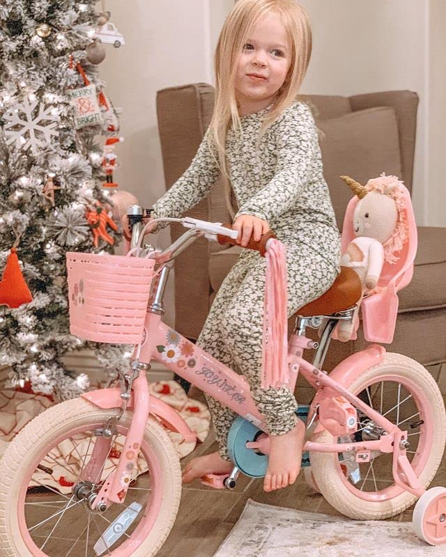 【Sports&Outdoors】Little Daisy Kids Bike for 2-9 Years Girls with Training Wheels & Front Handbrake