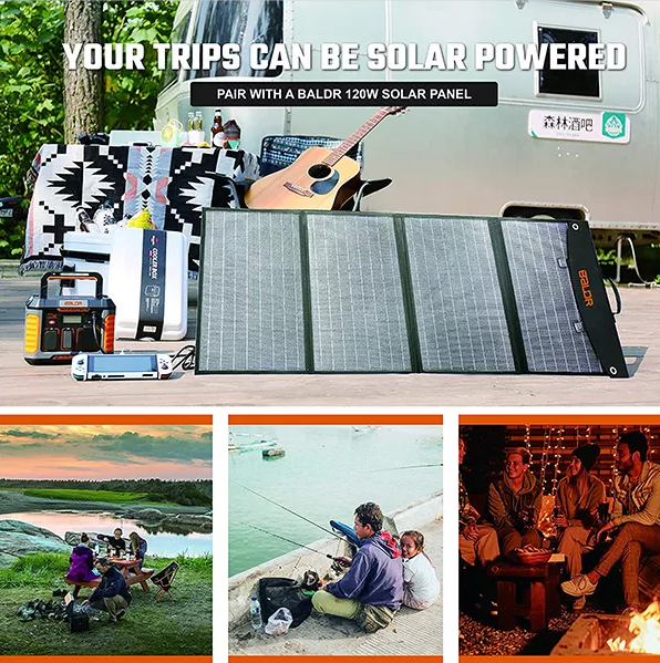 【Appliances】Baldr Solar Generator 330W, Portable Power Station Backup Battery 288Wh