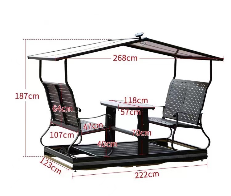 【Home&Garden】187x268 Outdoor Iron Hanging Chair Balcony Leisure Outdoor Swing Chair