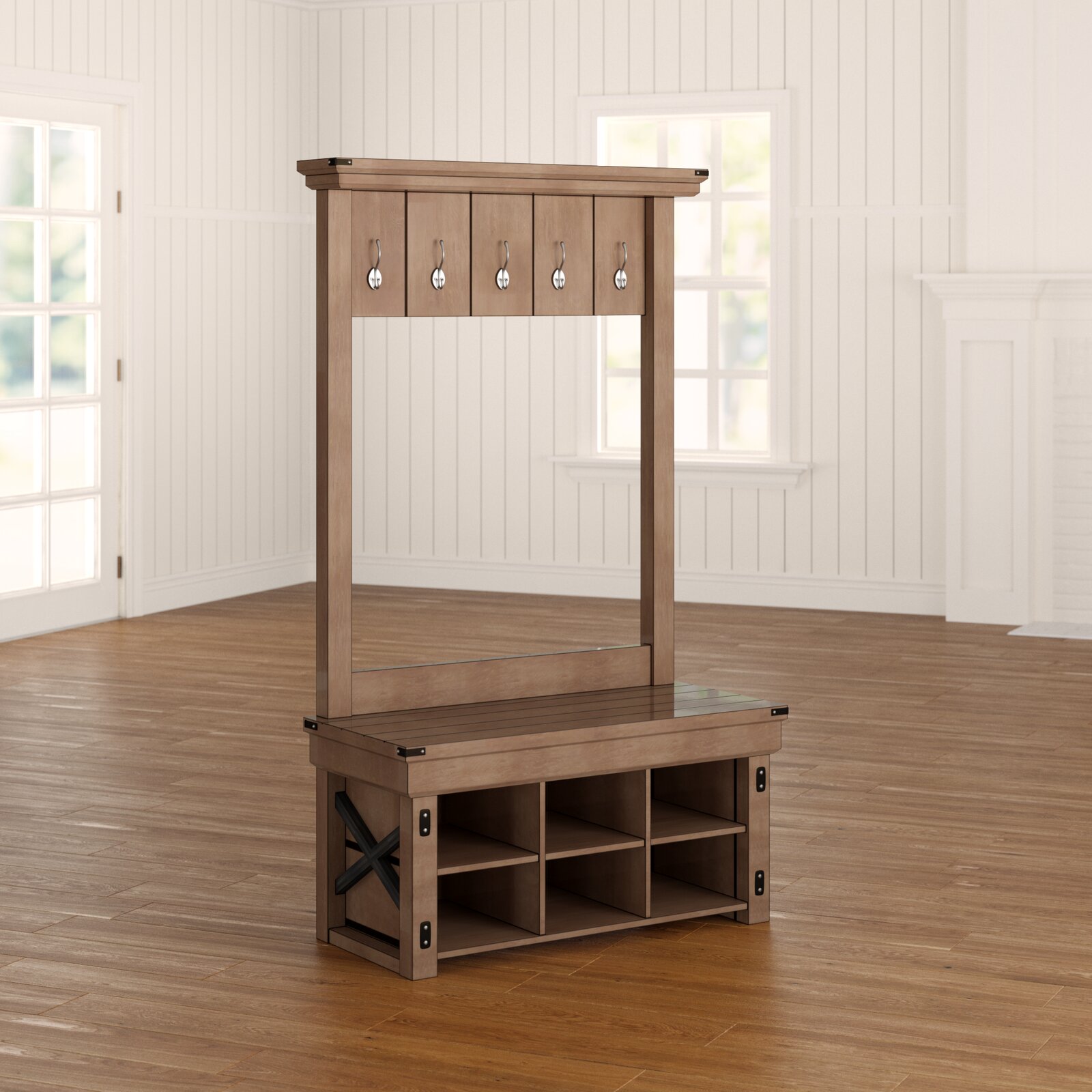 【Furniture】Lauver 40'' Wide Hall Tree with Shoe Storage