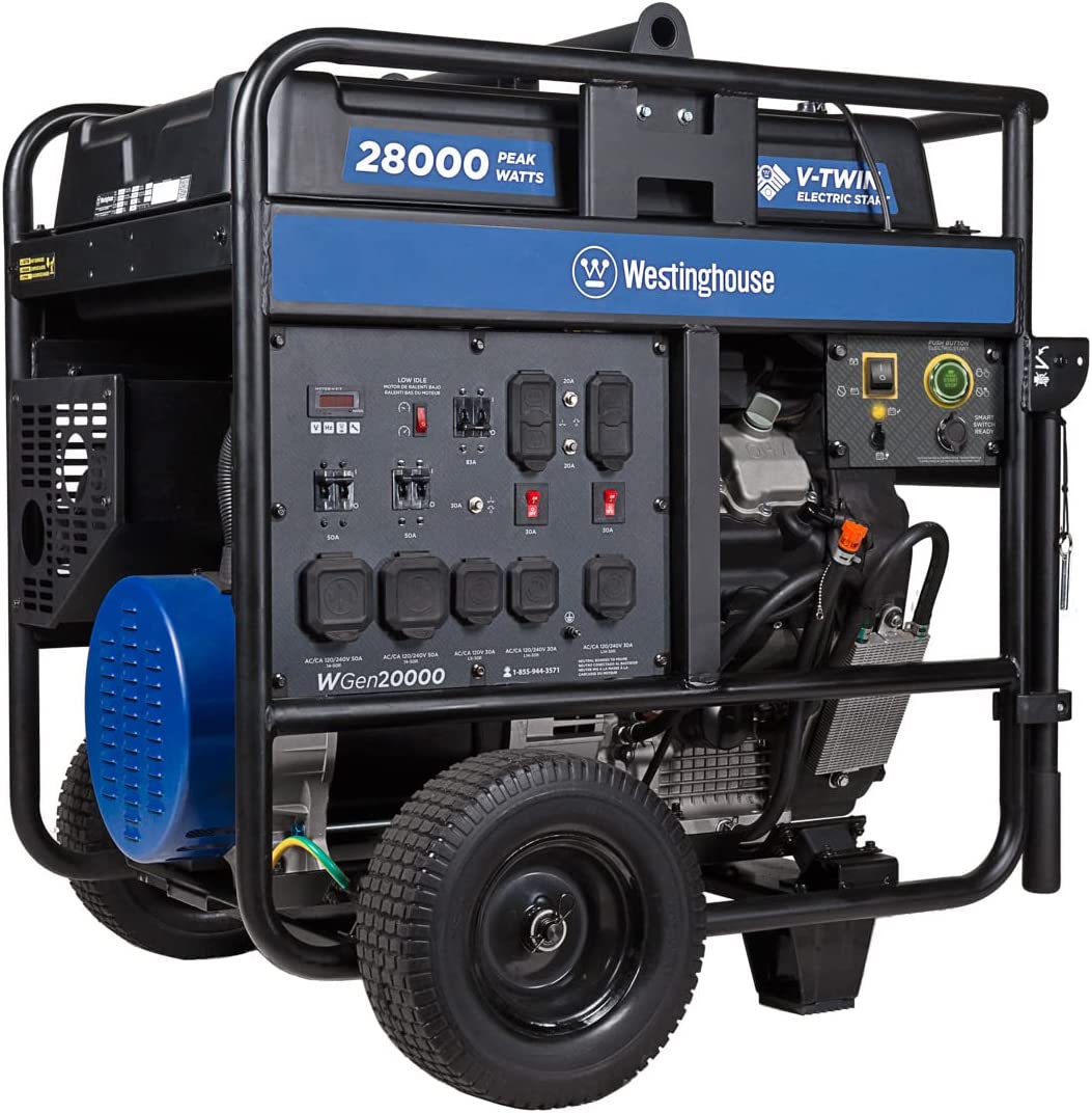 【Appliances】12500 Watt Dual Fuel Home Backup Portable Generator, Remote Electric Start, Transfer Switch Ready