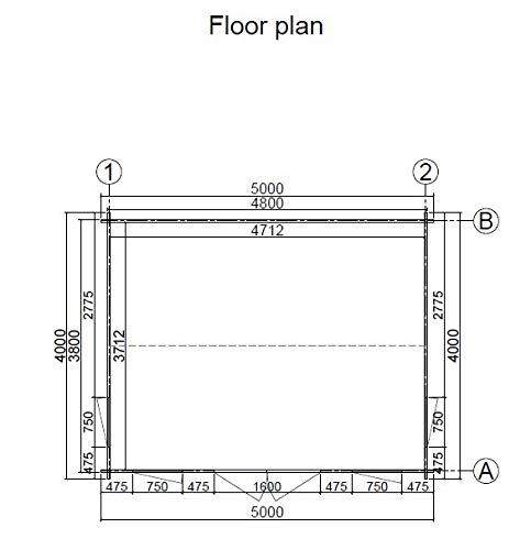 【Home&Garden】Log Cabin CLOCKHOUSE 4x3m, 44 mm Walls