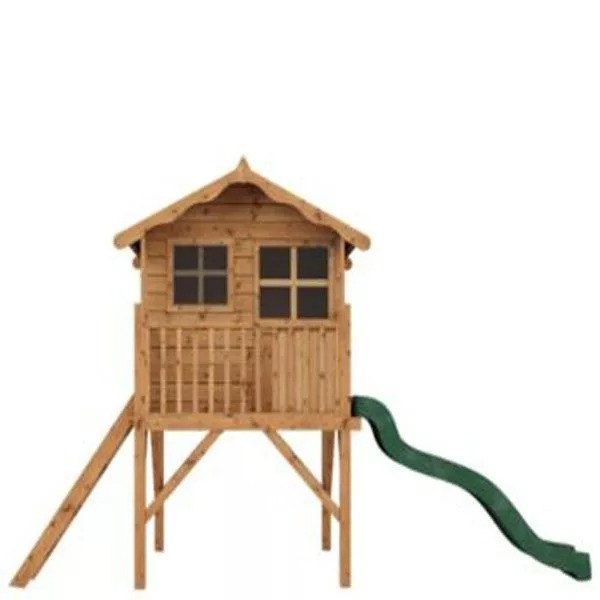 【Baby&Kids】Mercia 12 x 5ft Wooden Poppy Playhouse including Tower & Slide