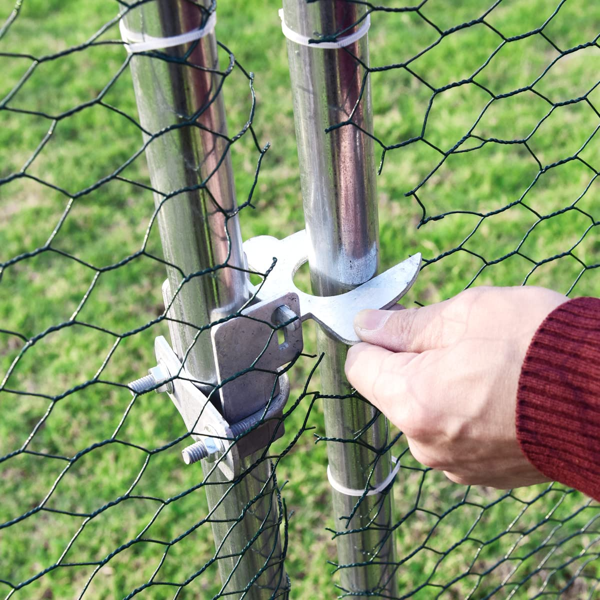 【Home&Garden】10'x20'x6.4' Large Walk-in Hen House with Cover, Galvanized Steel Poultry Run Extension