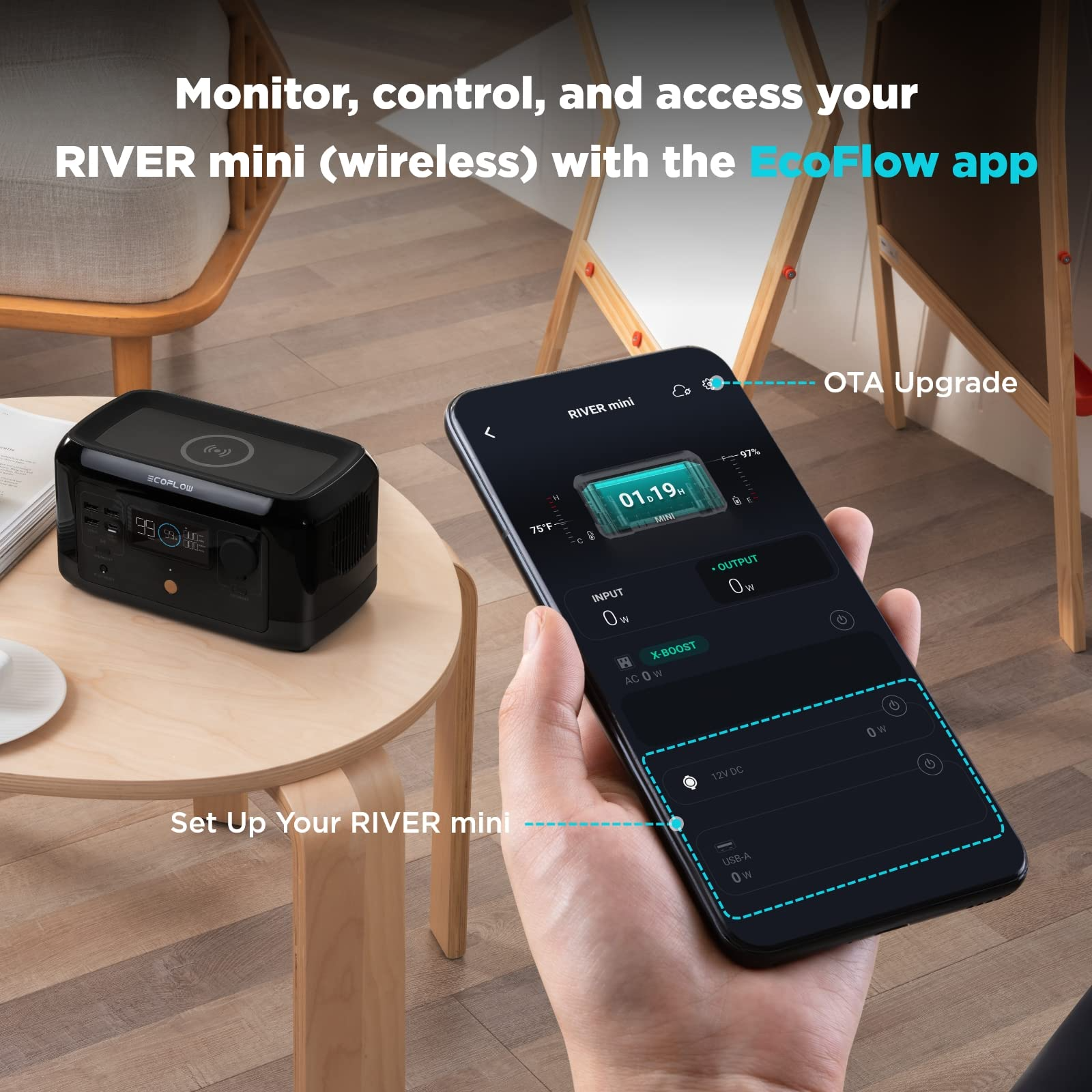 【Appliances】River Mini (Wireless) 210Wh Portable Power Station, Fast Charging, Sports AC, DC