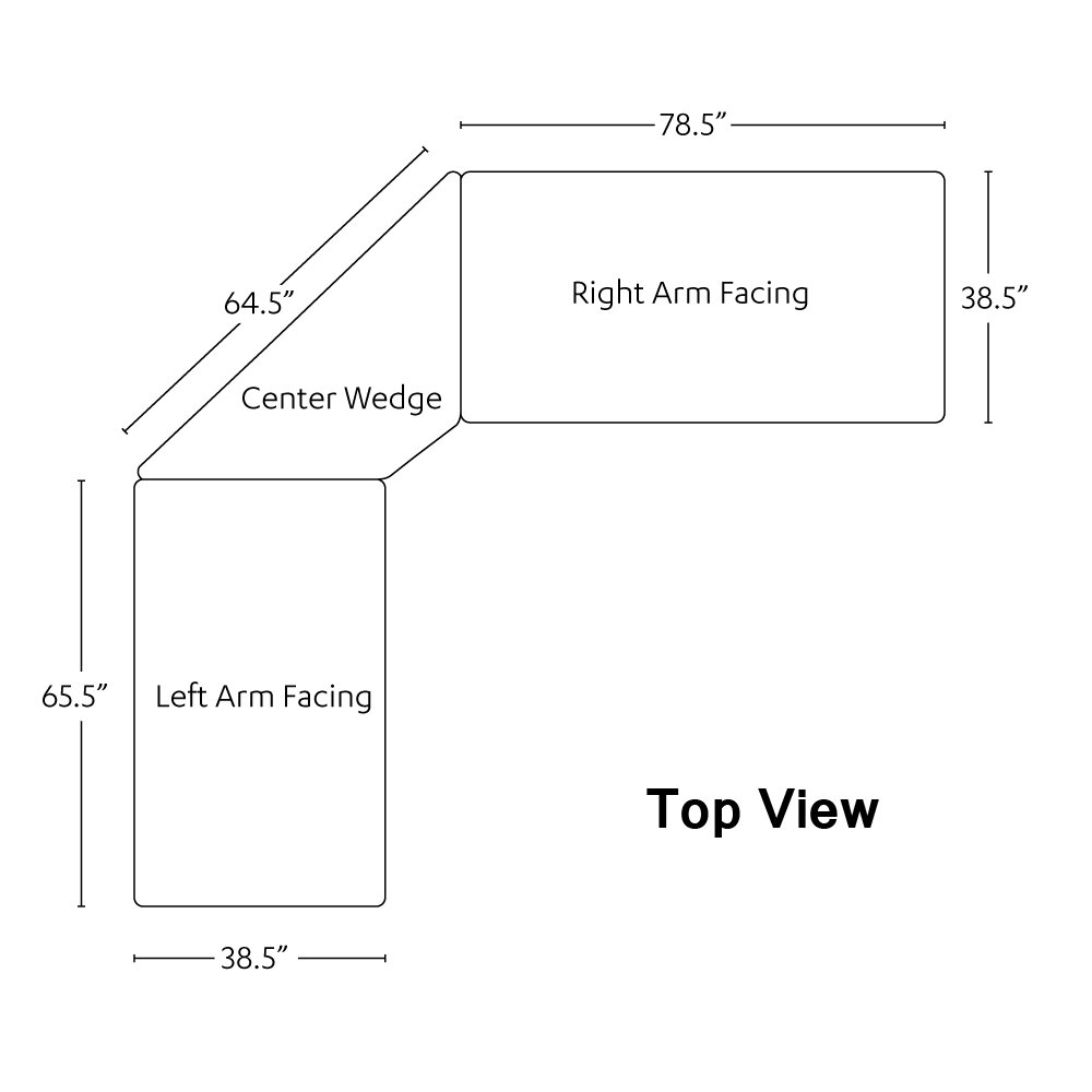 【Furniture】Mirabel 3 - Piece Vegan Leather Sectional