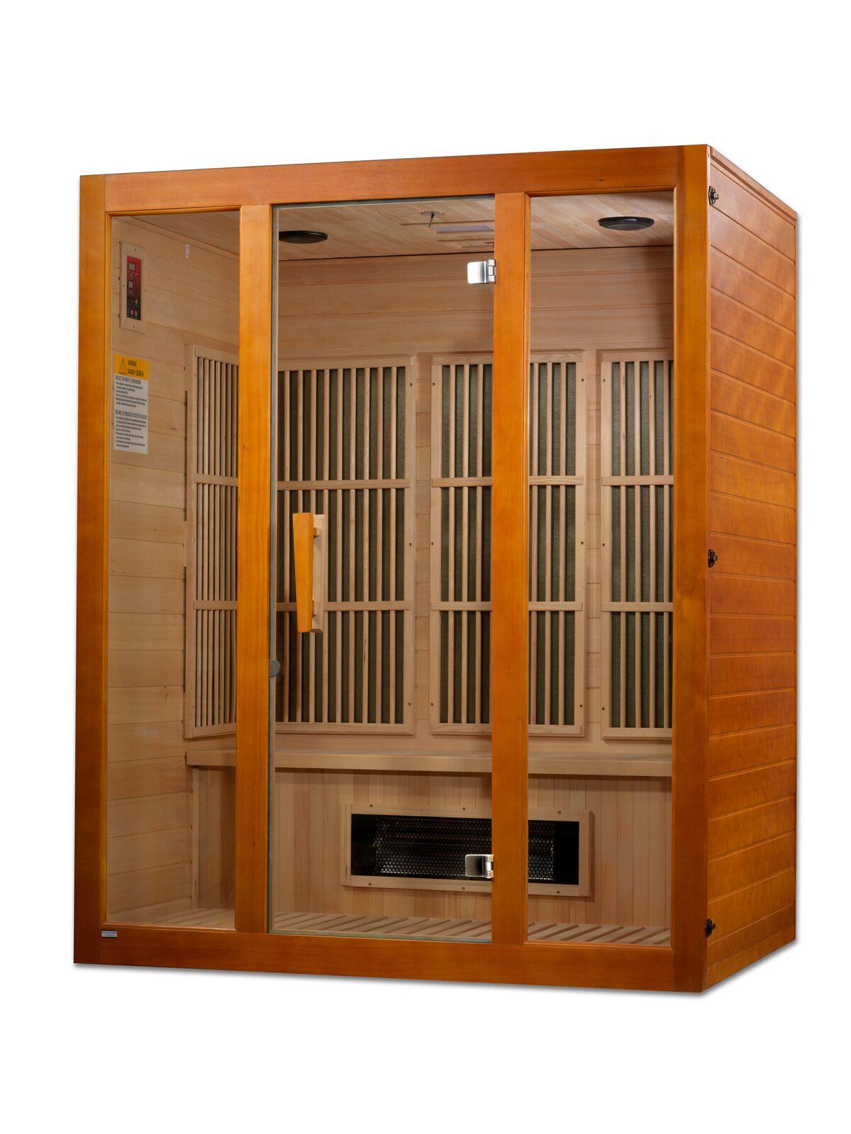 【Sports&Outdoors】Dynamic Infrared Maxxus 3 - Person Indoor Bluetooth Compatible FAR Infrared Sauna in Hemlock